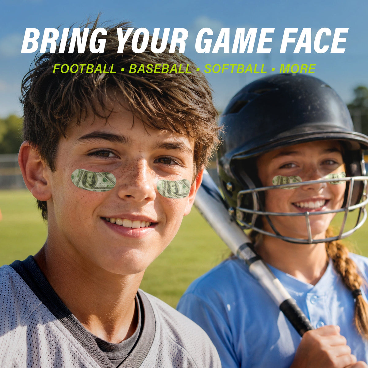 Eye Black Stickers with Chalk Pencil, 36 Pairs GoSports Football 