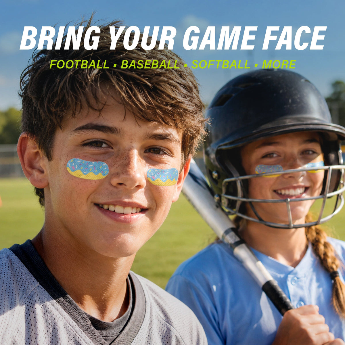 Eye Black Stickers with Chalk Pencil, 36 Pairs GoSports Football 