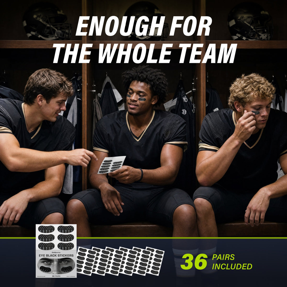 Eye Black Stickers with Chalk Pencil, 36 Pairs GoSports Football 