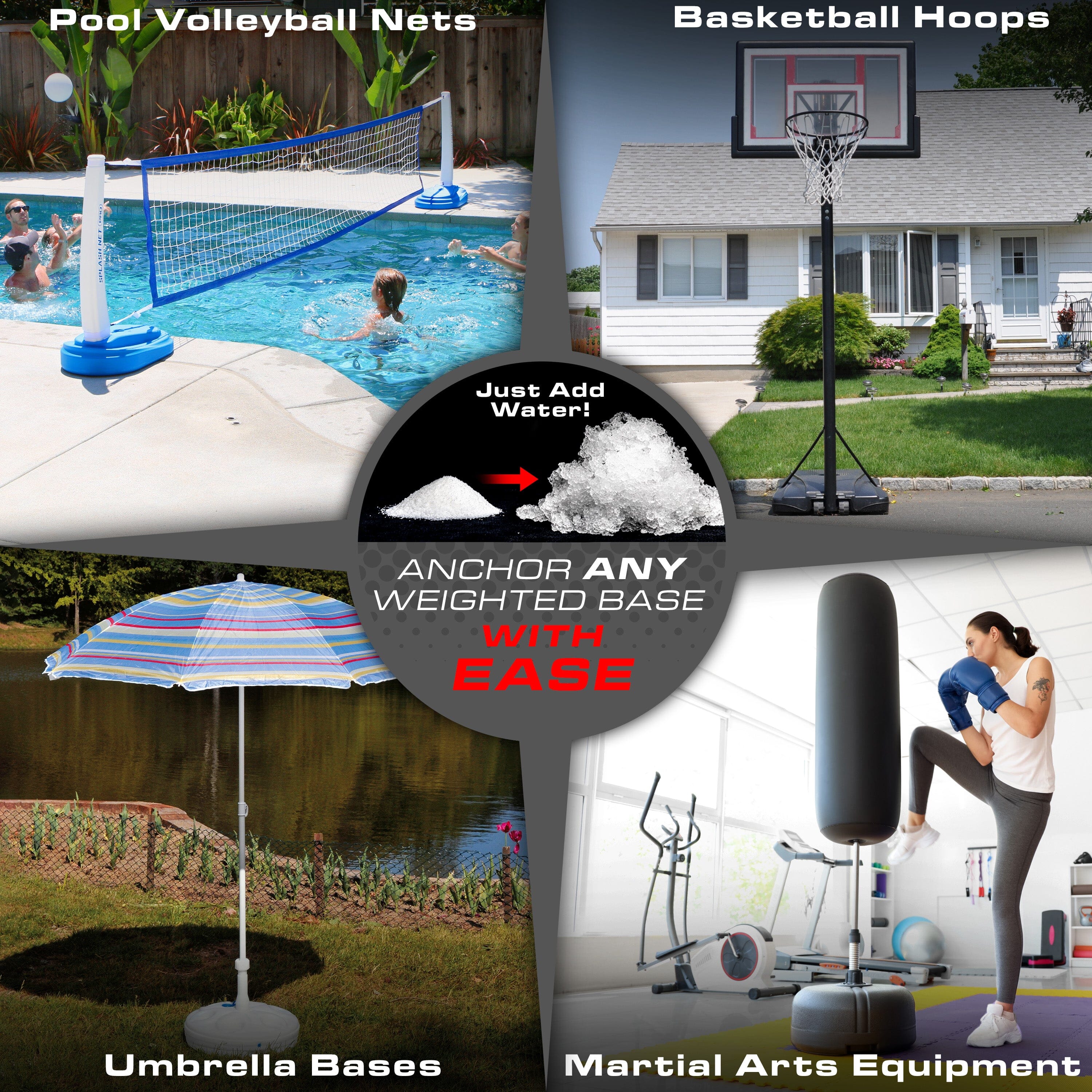 GoSports Sand Gel Weighted Base Filler for Indoor/Outdoor Basketball Hoops, Umbrella Bases, & More - 16 oz, Just Add Water GoSports 