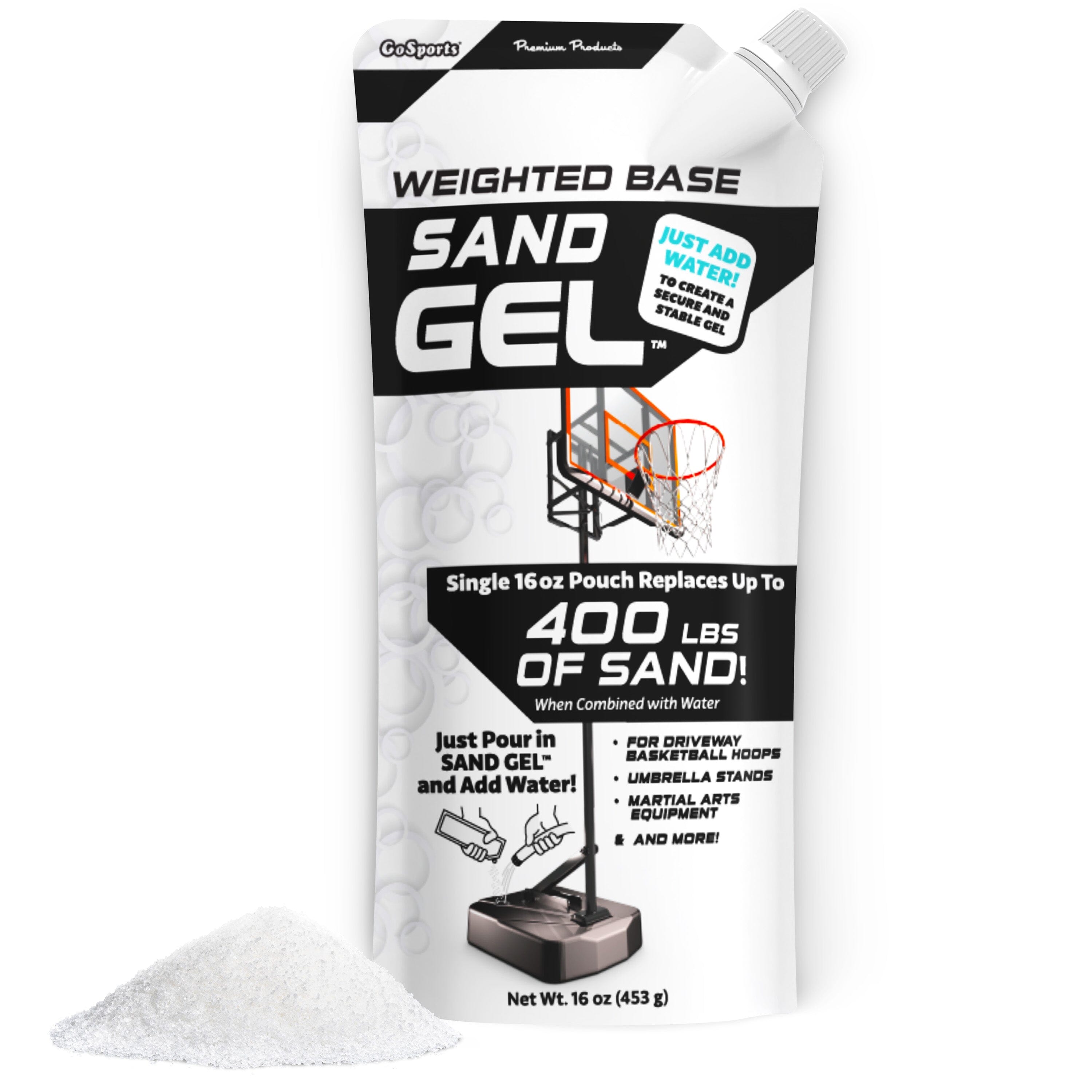GoSports Sand Gel Weighted Base Filler for Indoor/Outdoor Basketball Hoops, Umbrella Bases, & More - 16 oz, Just Add Water GoSports 