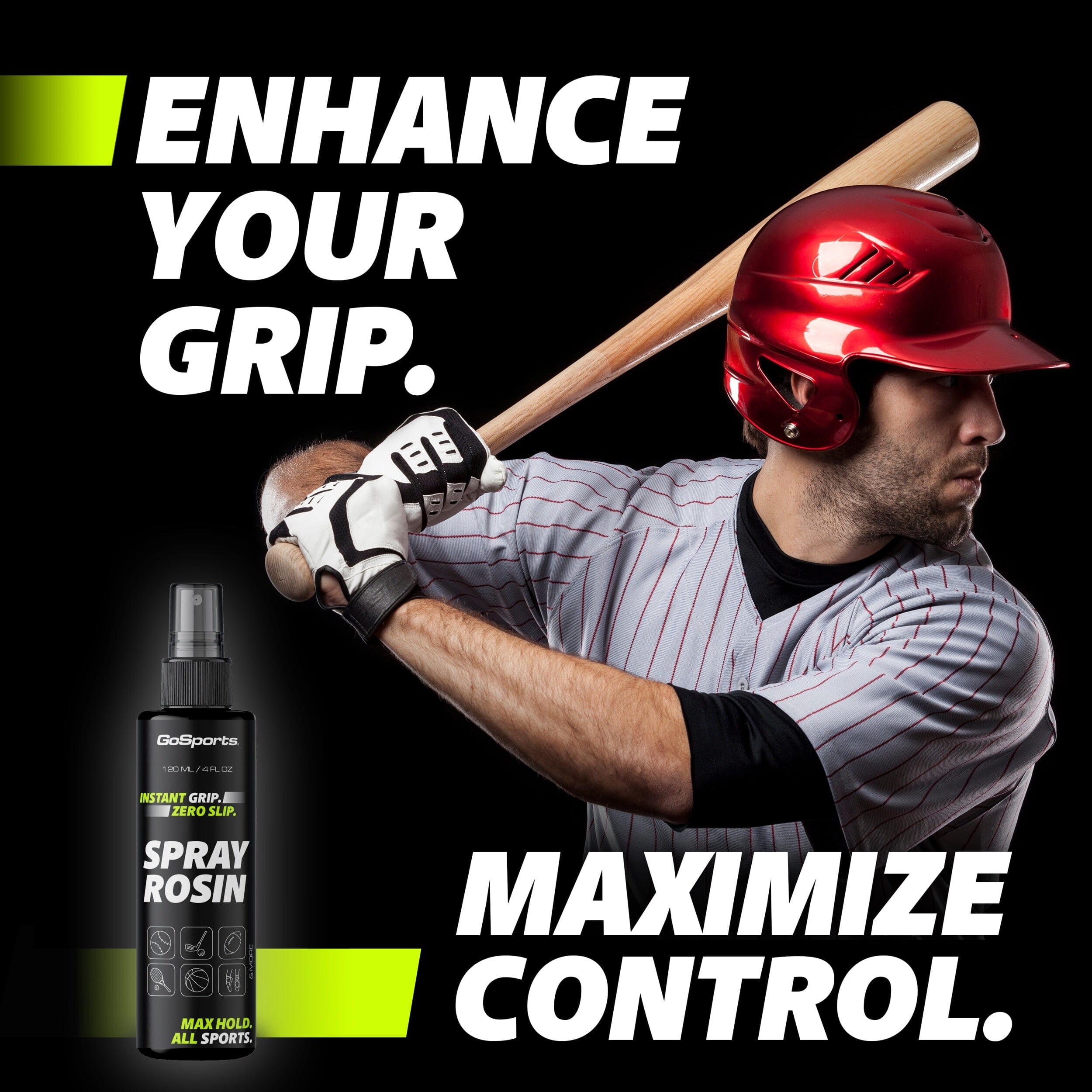 GoSports Grip Spray for Hands & Gloves - 4 oz Spray Rosin for Baseball, Football, Basketball, Golf, & More Playgosports.com 