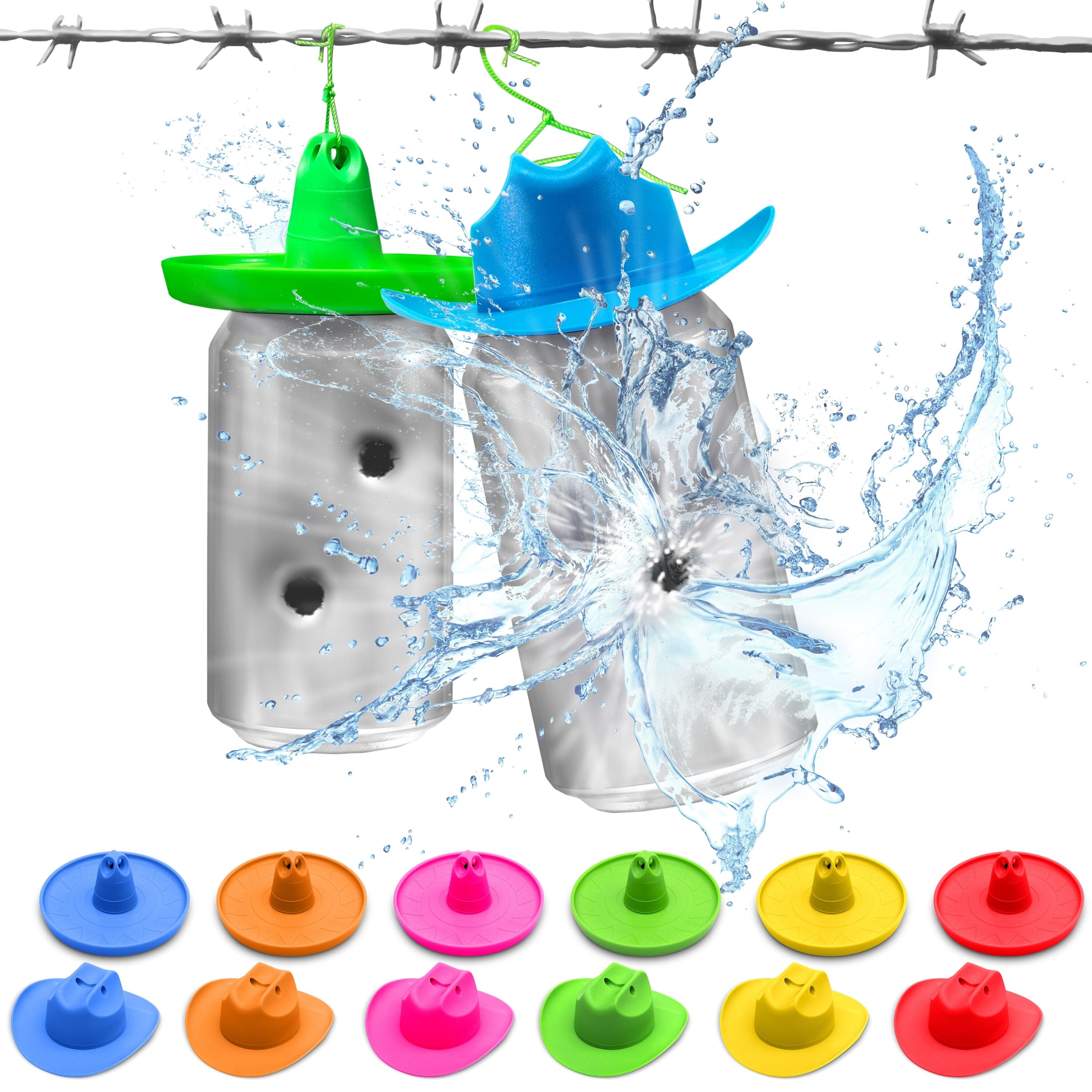 GoSports Outdoors Blast Hat Shooting Target Hangers 12 Pack - Turn 12oz Cans Into Hanging Shooting Targets Target Practice GoSportsOutdoors.com 