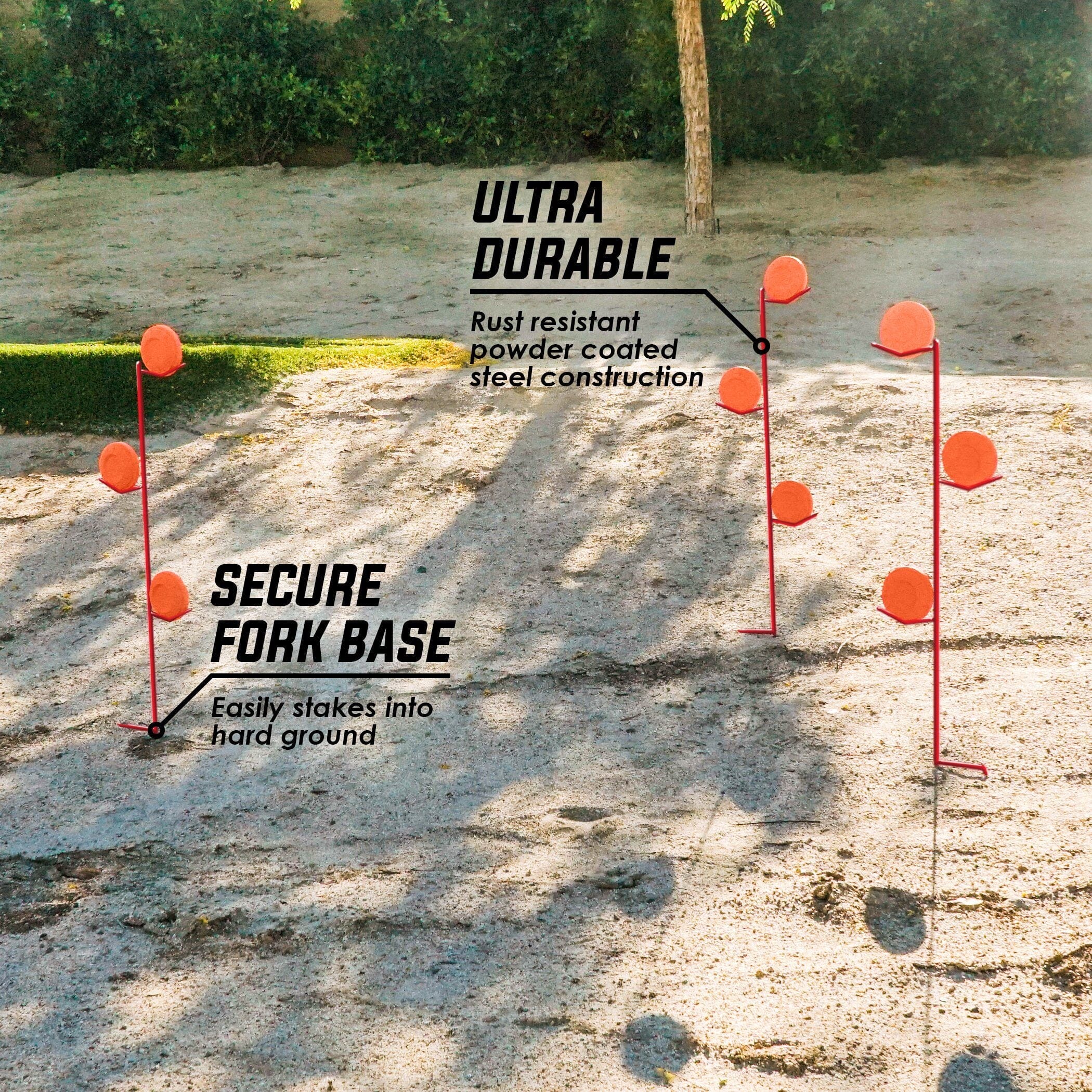 GoSports Outdoors High Caliber Tri-Tower Steel Clay Pigeon Holder – 3 Pack, Shooting Practice Clay Target Stands Target Practice playgosports.com 