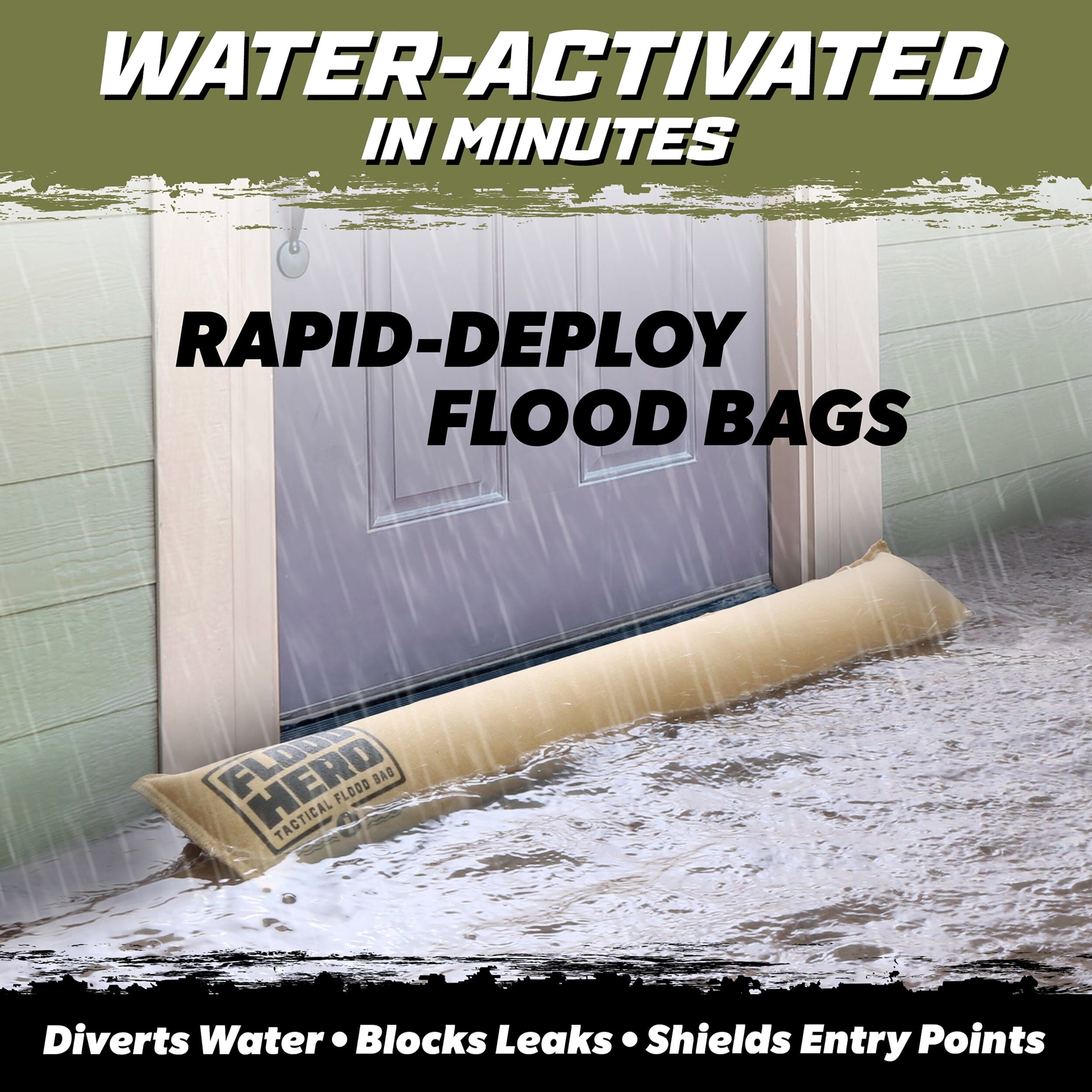 Flood Hero 3 ft Water Activated Sandbags - 2 Pack Flood Bag Barriers for Home PlayGoSports.com 