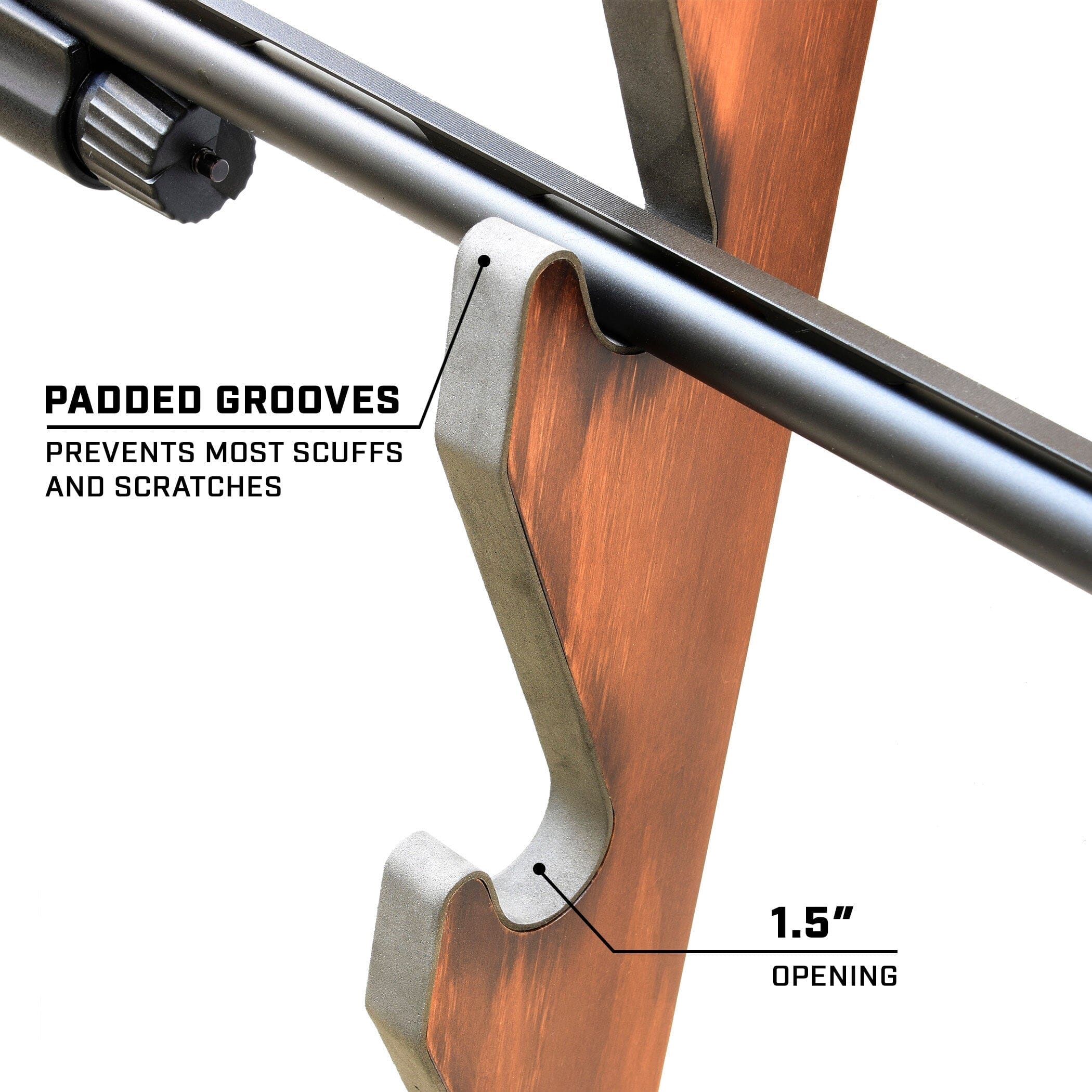 GoSports Outdoors Wall Mounted Firearm Display Rack with Premium Wood Stain - Holds 5 Rifles or Shotguns GoSportsOutdoors.com 