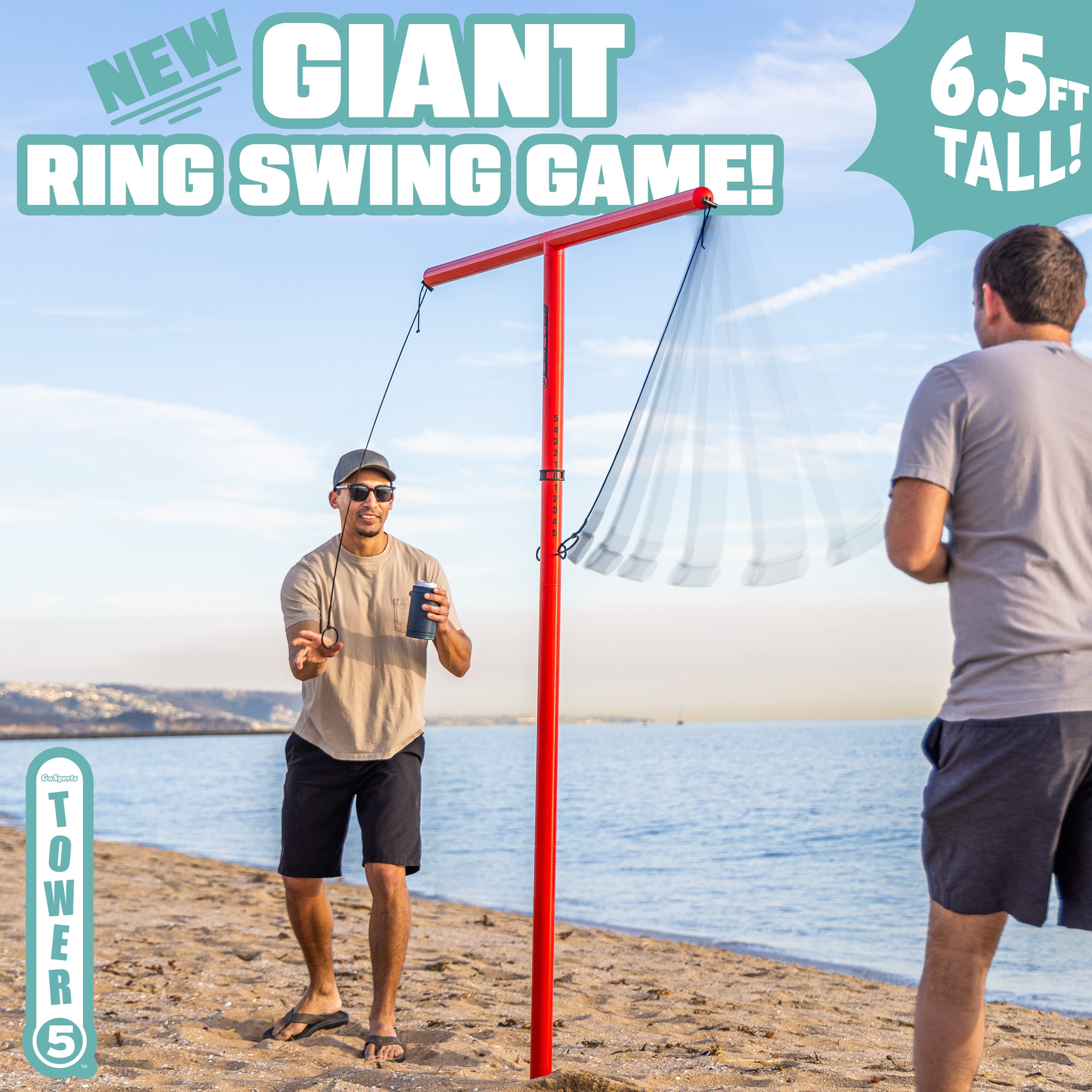 GoSports Tower 5 Giant Ring Swing Versus Game for Adults and Family - Hook and Ring Outdoor Yard Game GoSports 