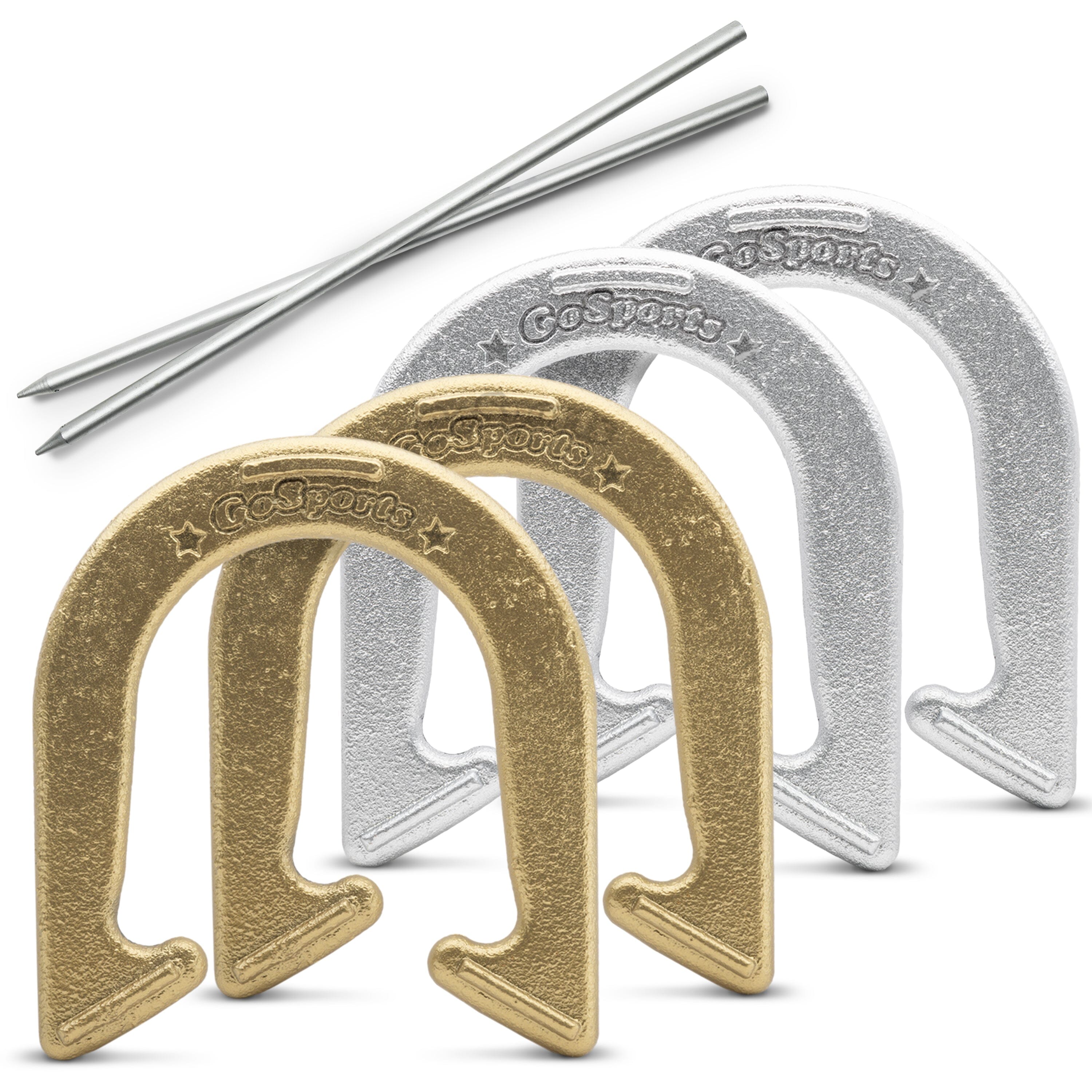 GoSports Steel Horseshoes Outdoor Regulation Game Set - Official Size and Weight