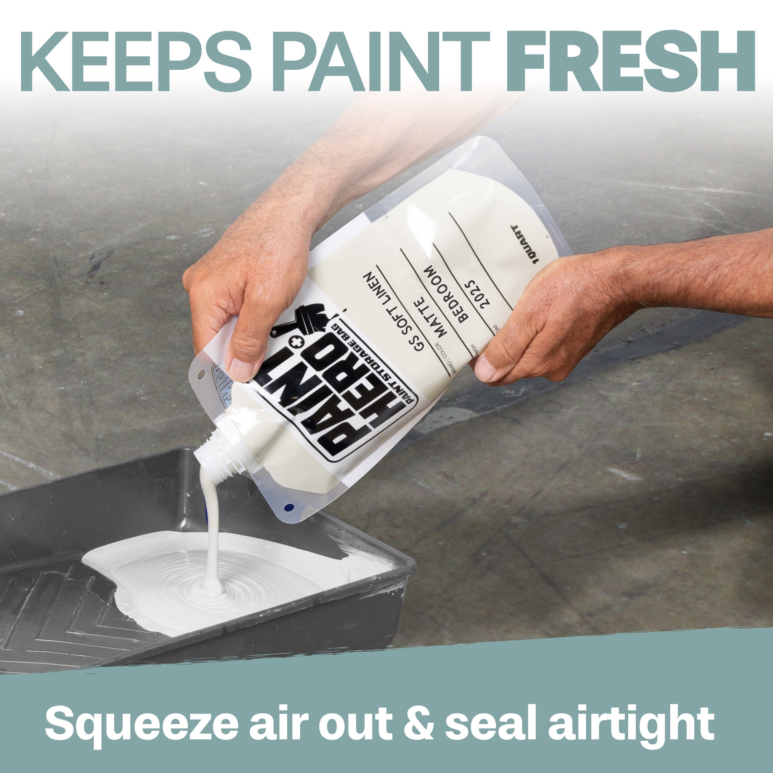 Paint Hero 8 Pack Paint Storage Bags - Airtight Refillable 1 Quart Pouches with Funnel Playgosports.com 