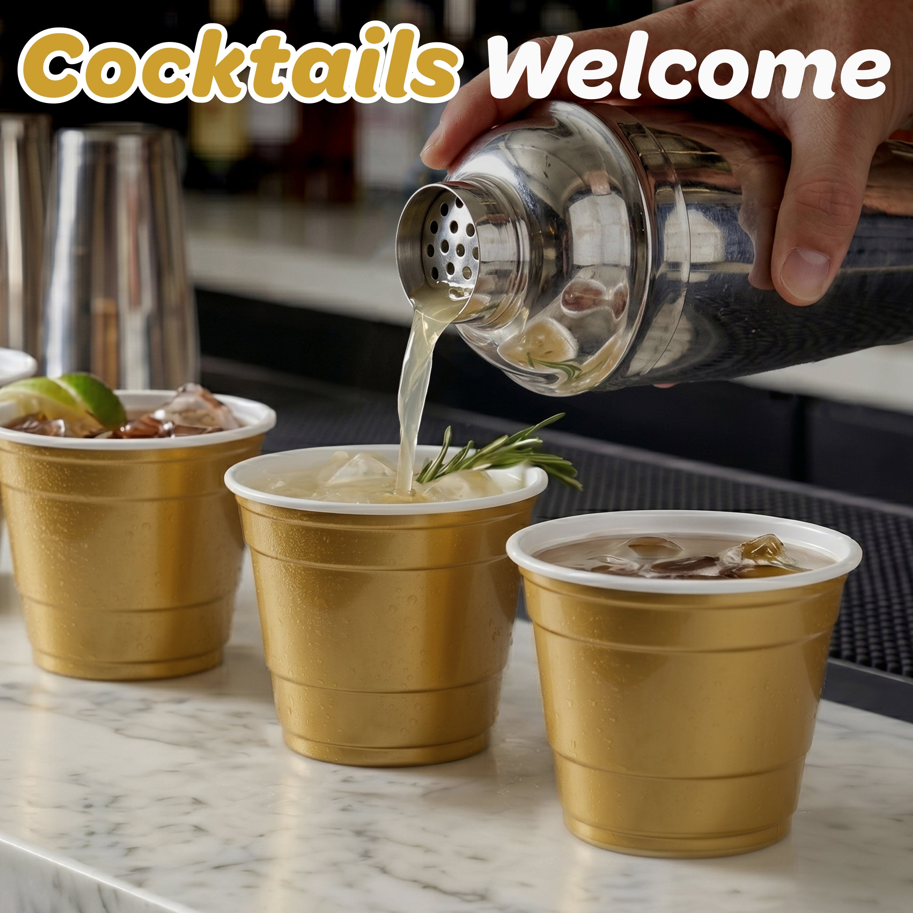 GoBig 100 Count 9 oz Plastic Party Cups for Wine & Cocktails - Disposable Plastic Cups for Bridal Shower, Party, and Birthday Playgosports.com 