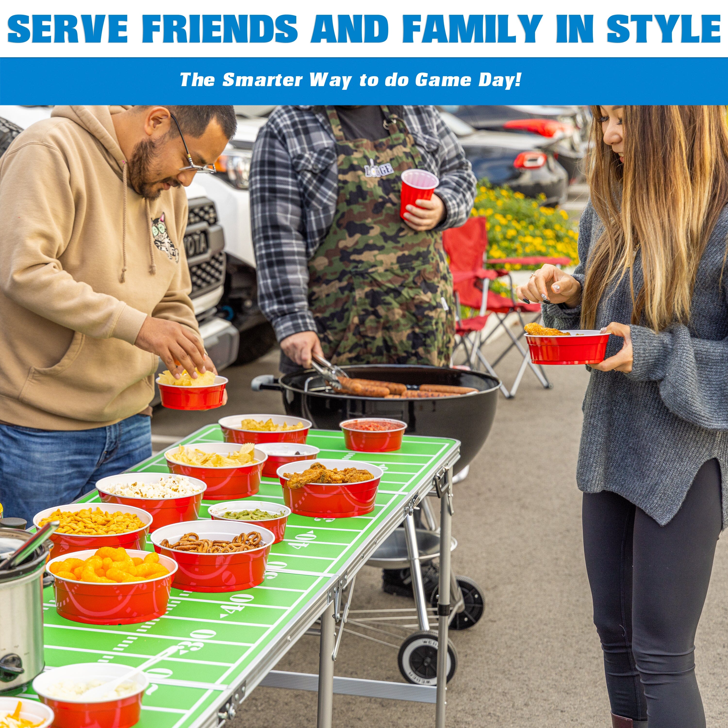 GoBig Red Party Cup Bowls - 30 Large Disposable Plastic Bowls GoSports 