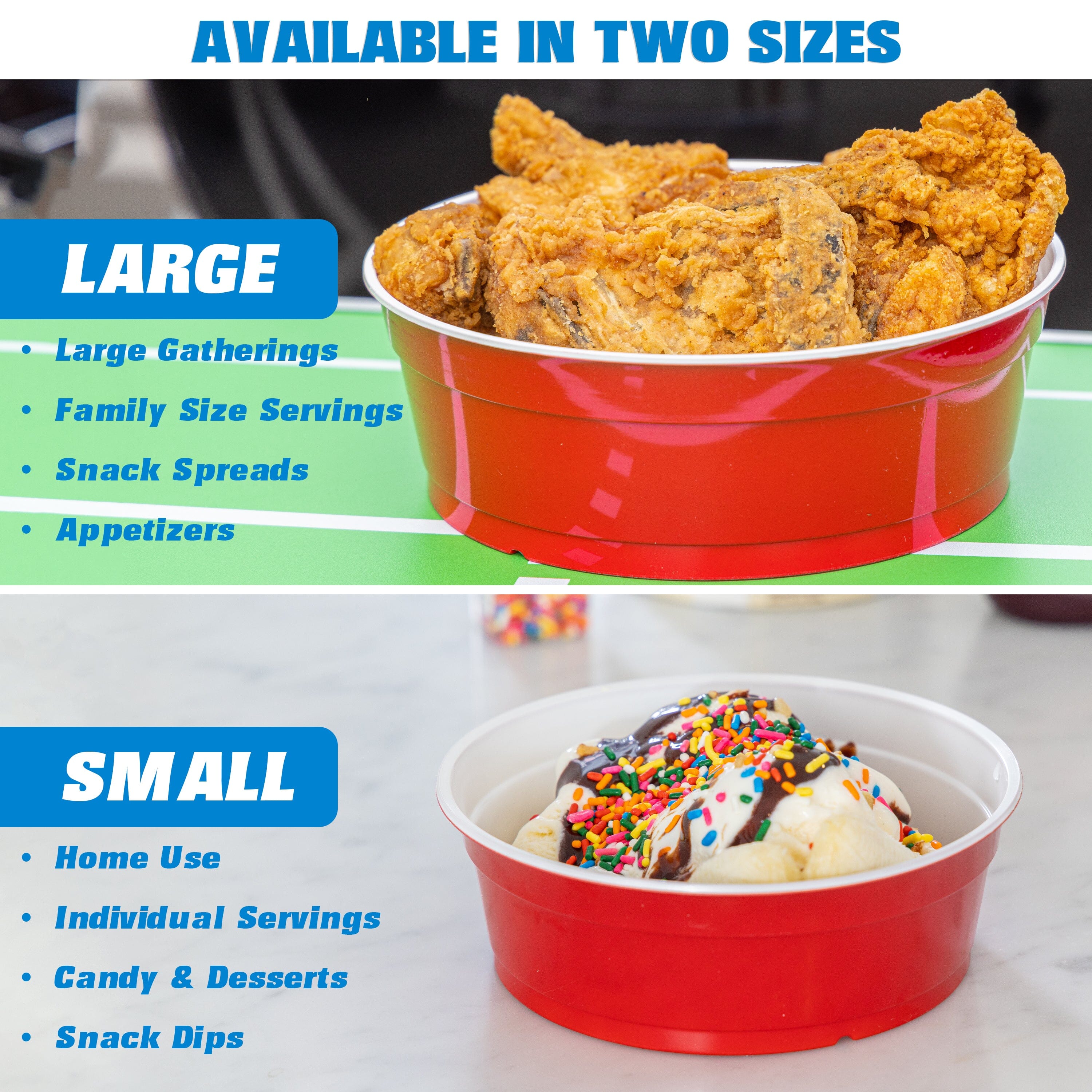 GoBig Red Party Cup Bowls - 50 Large Disposable Plastic Bowls GoSports 