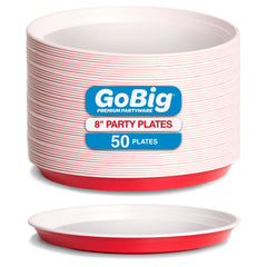 8" Round Disposable Plates, 50 ct