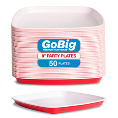 8" Square Disposable Plates, 50 ct