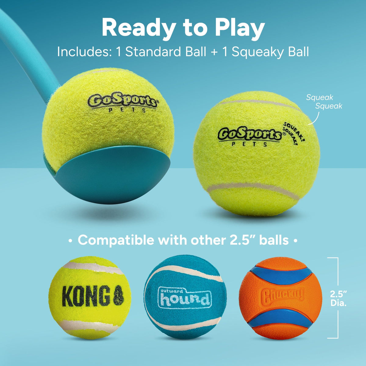 24" Soft-Touch Grip Dog Ball Launcher with 2 Tennis Balls, image 4 of 7
