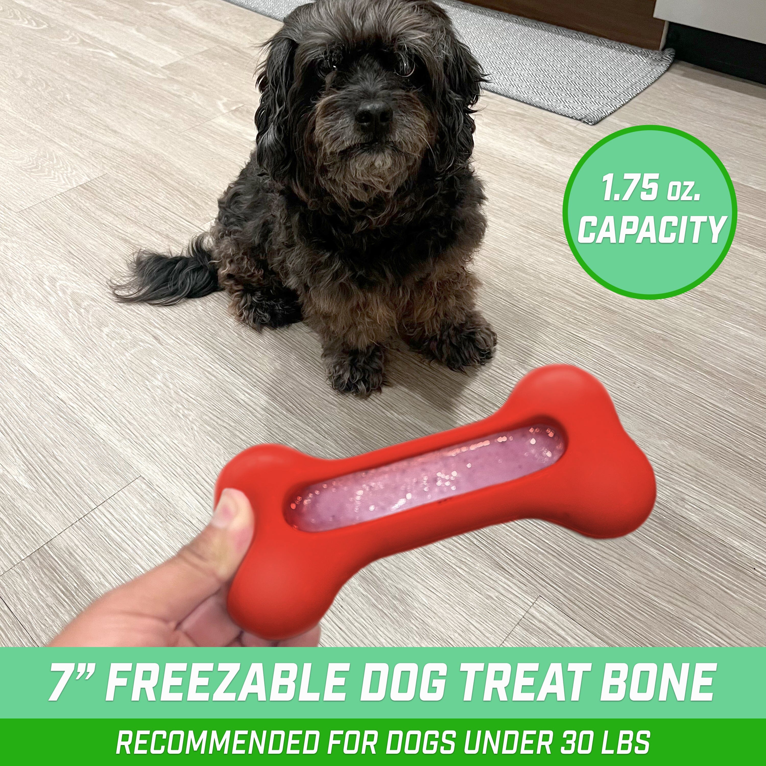 a dog is sitting on the floor with a toy