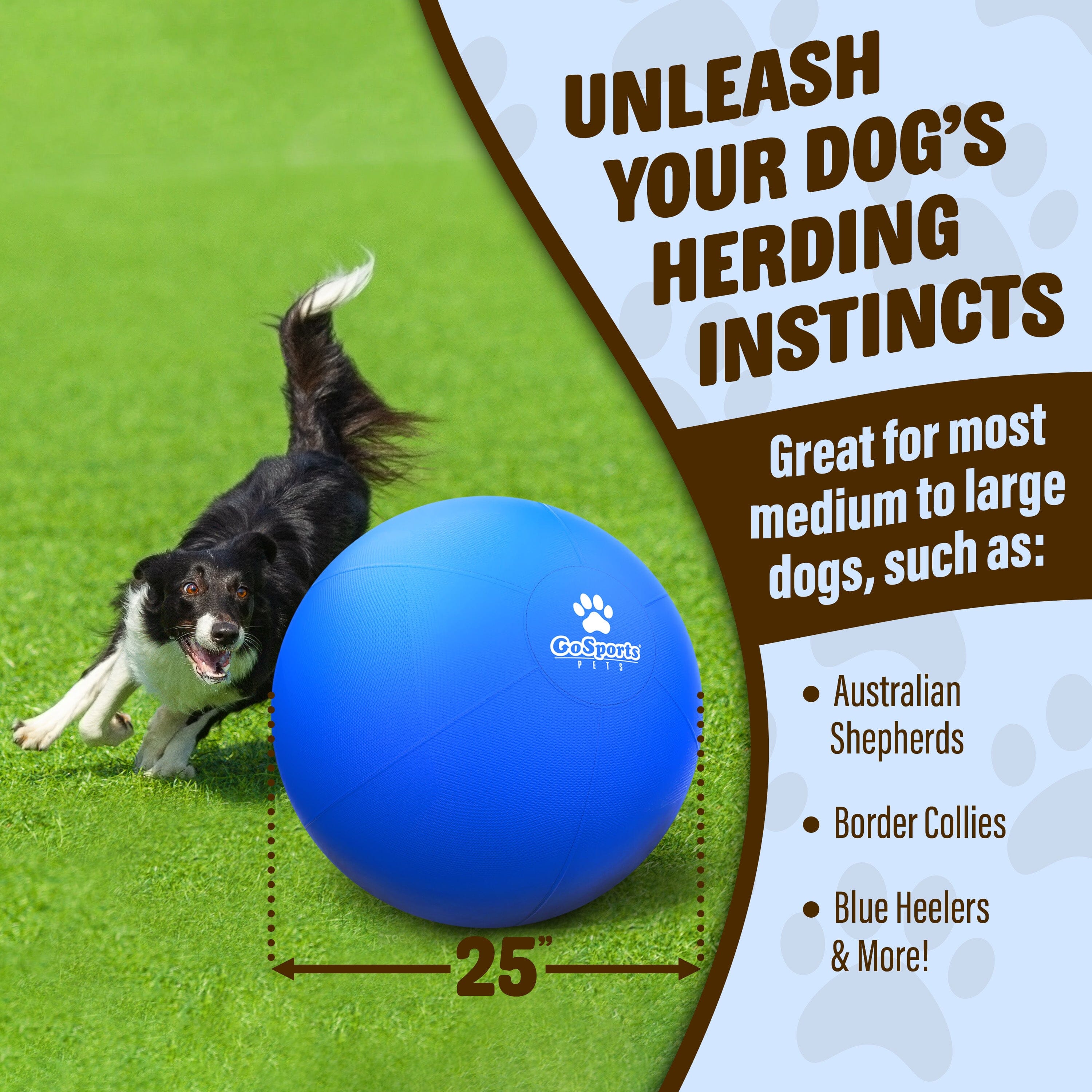 GoSports Pets Herding Ball for Dogs - 25 Inch Dog Toy Ball with Bite-Proof Cover for Medium to Large Dogs GoSports 