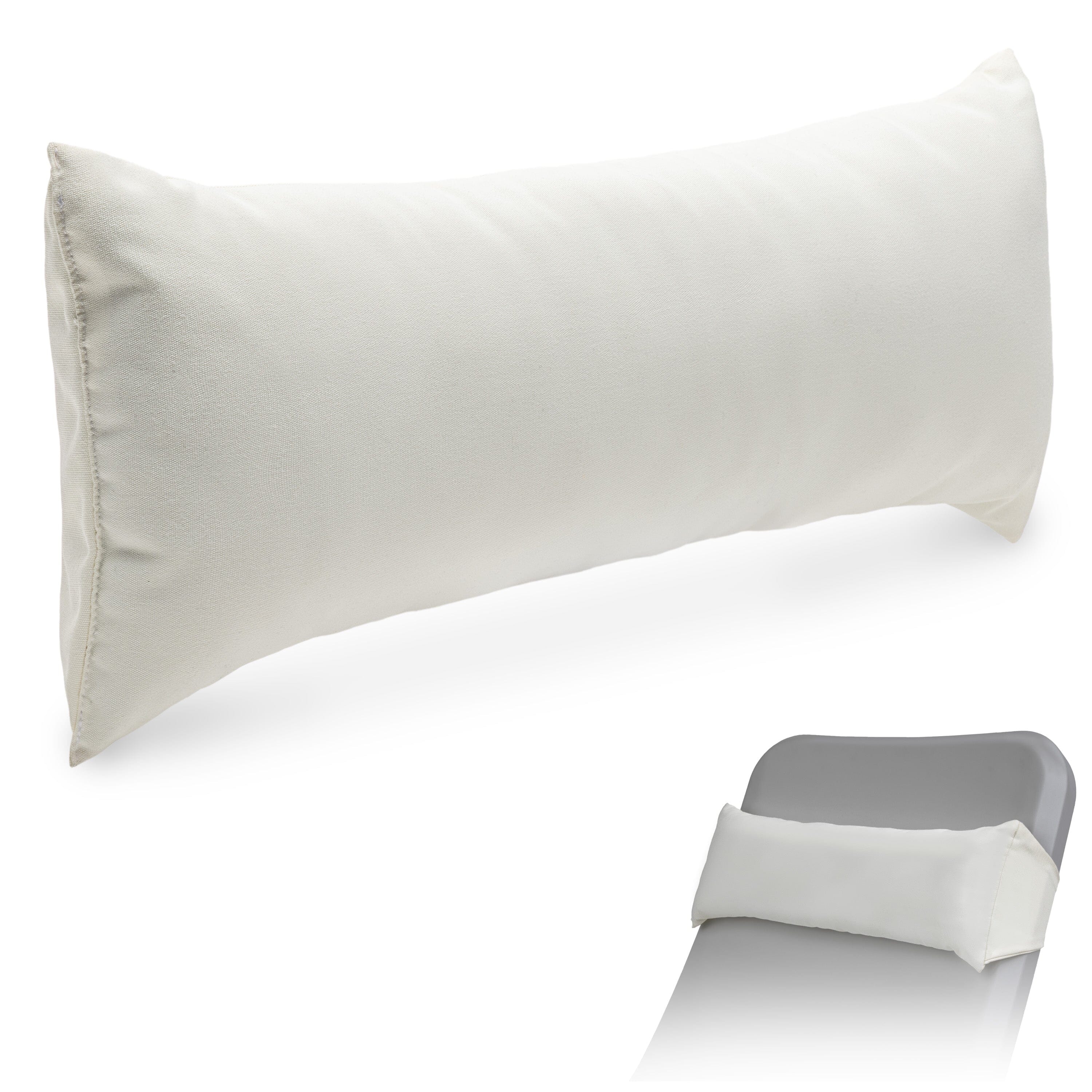 Coast Modern Natural Outdoor Lounge Chair Pillow with Strap - Waterproof Headrest Pillow for Pool Lounger & Patio Chaise Cushion PlayGoSports.com 