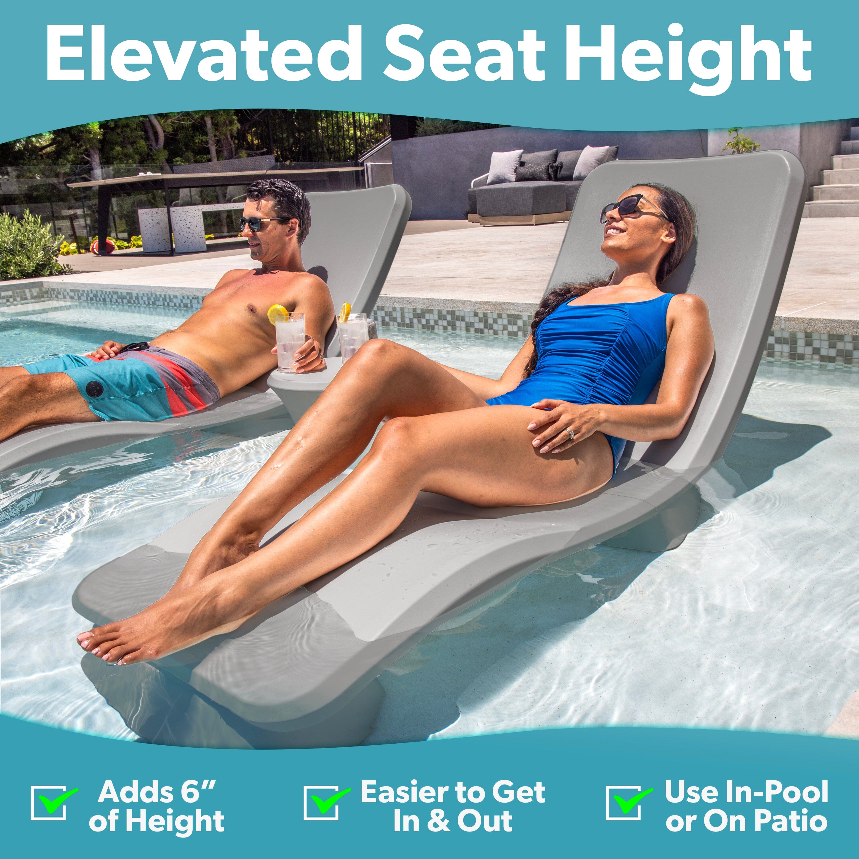 Coast Modern Weighted Riser Kit for Lounge Chair - Use In Pool or On Patio PlayGoSports.com 