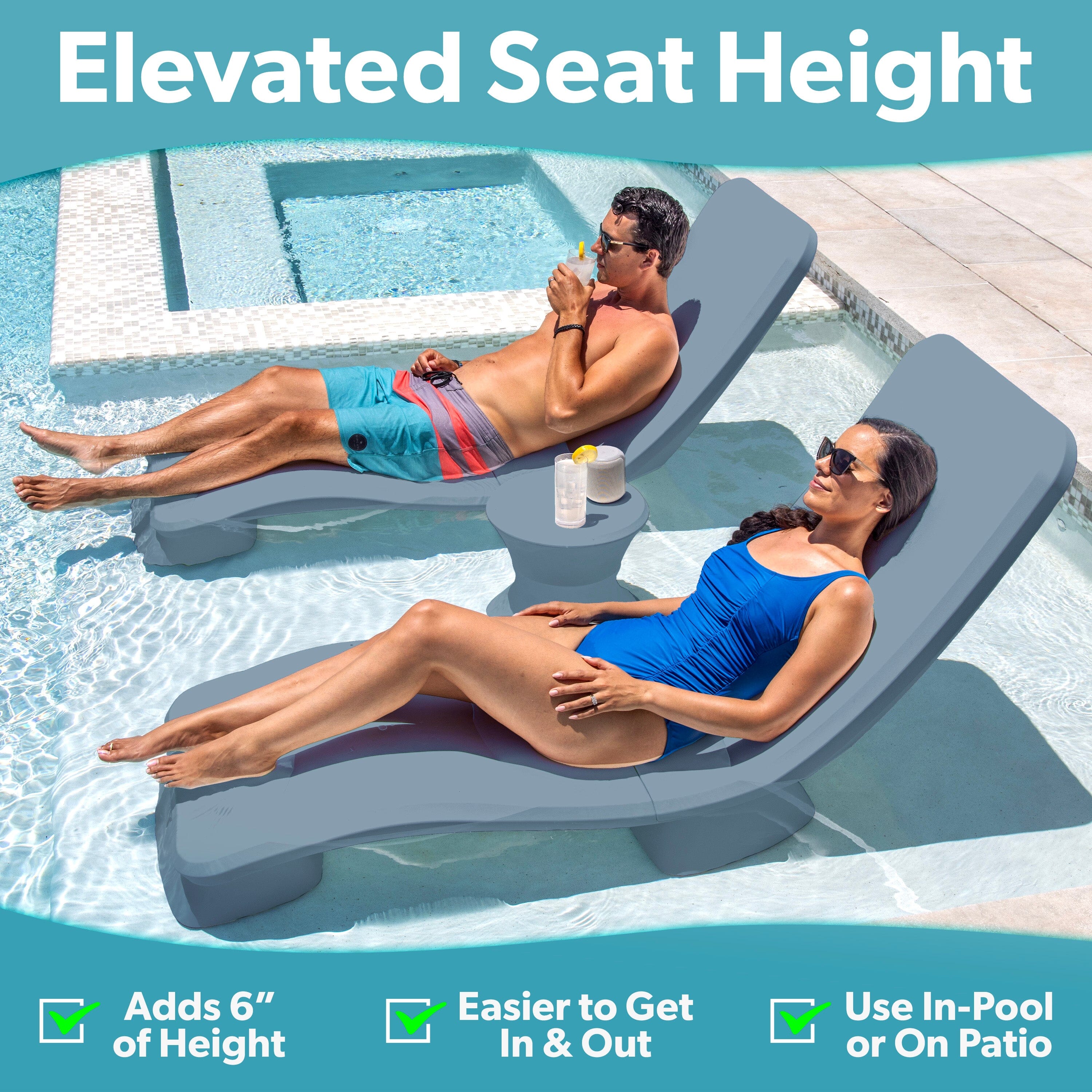 Coast Modern Weighted Riser Kit for Lounge Chair - Use In Pool or On Patio PlayGoSports.com 