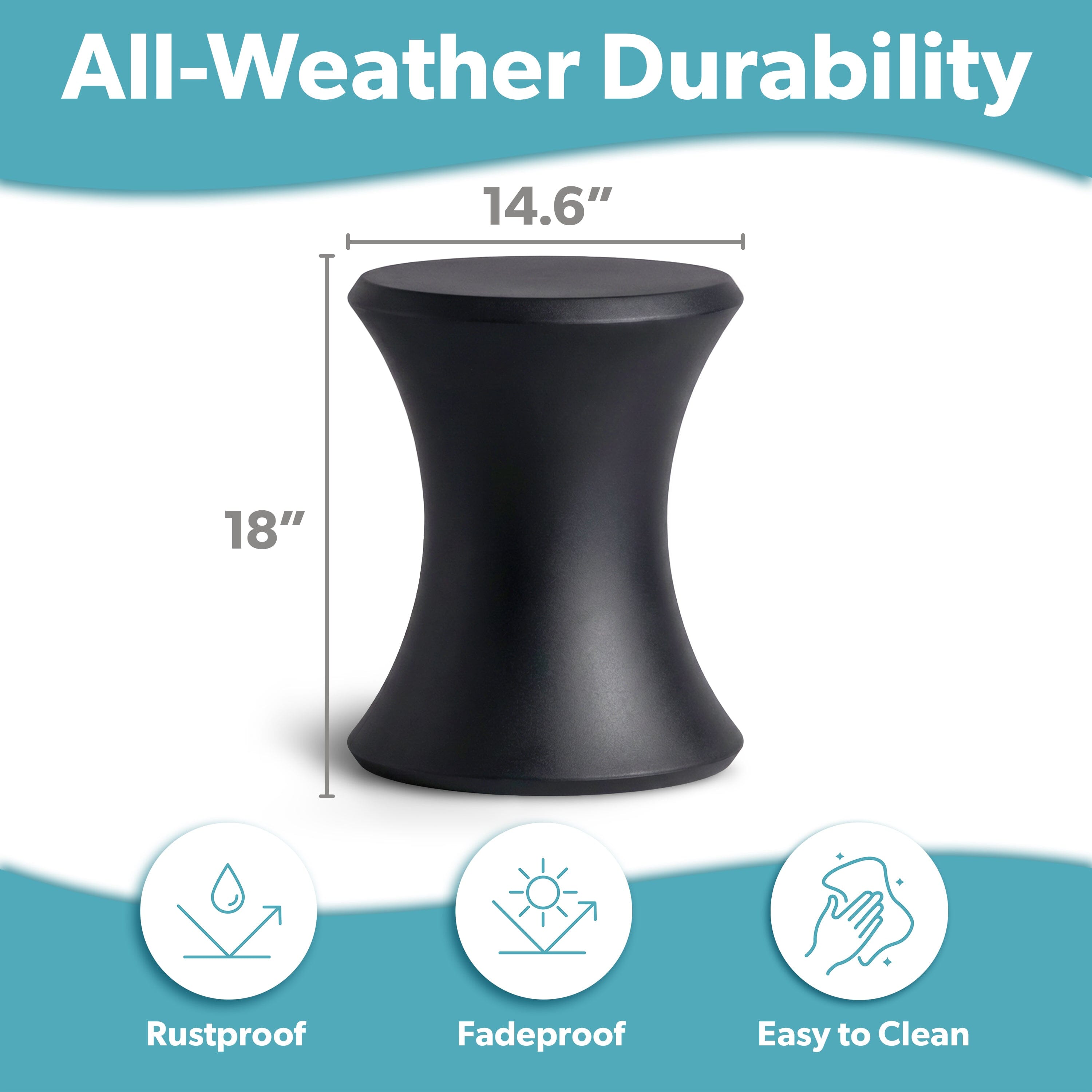 Coast Modern Outdoor Side Table - Lounger Table for Inside Pool or on Patio - All-Weather Furniture for Sun Shelf Up to 15" PlayGoSports.com 