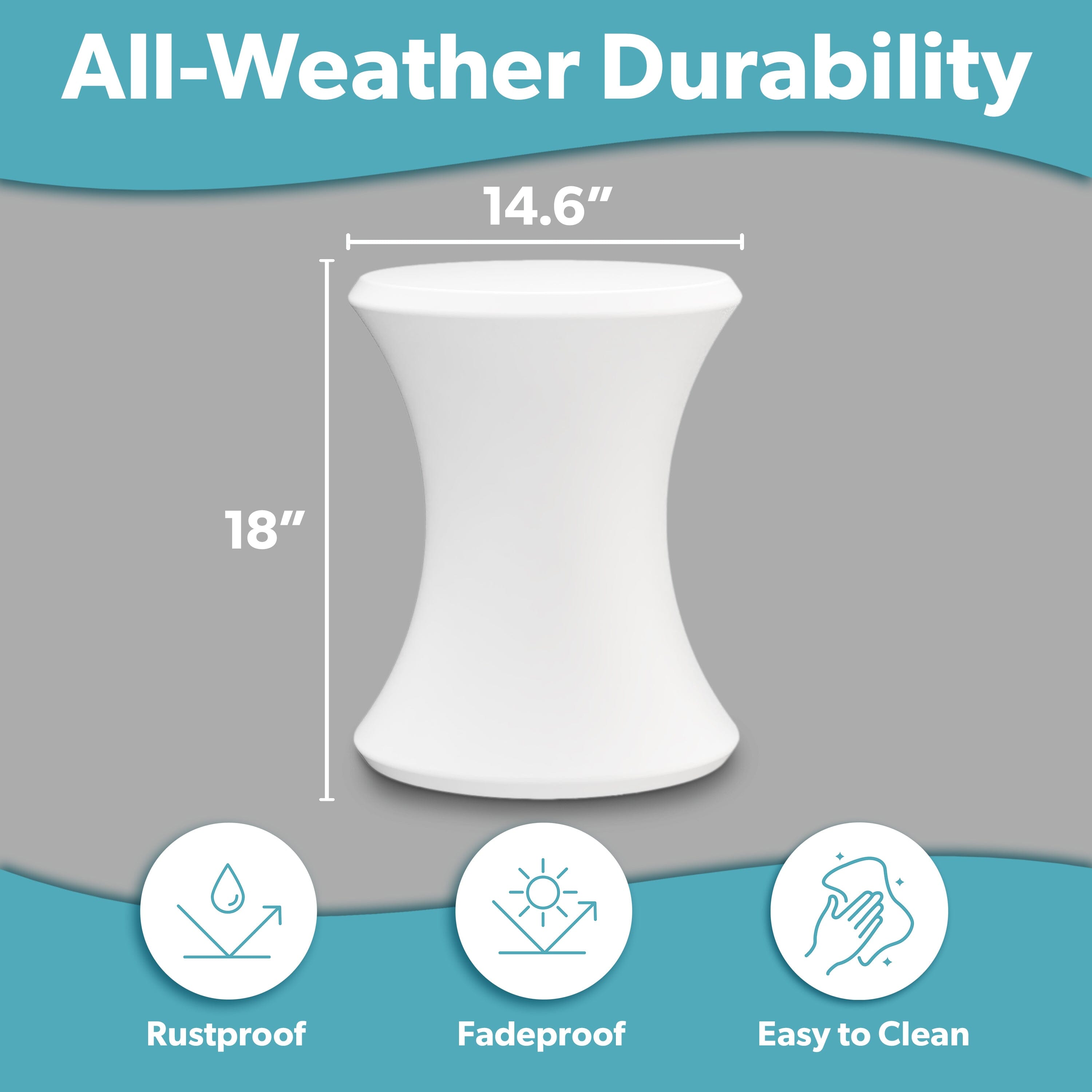 Coast Modern Outdoor Side Table - Lounger Table for Inside Pool or on Patio - All-Weather Furniture for Sun Shelf Up to 15" PlayGoSports.com 