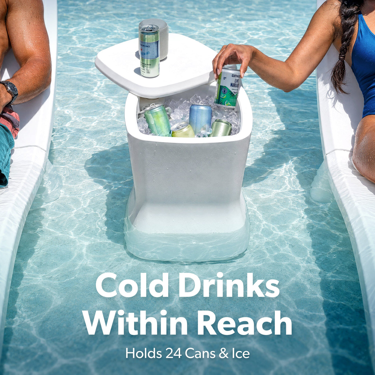 In-Pool Baja Shelf Cooler Table, 25 qt Coast Modern 
