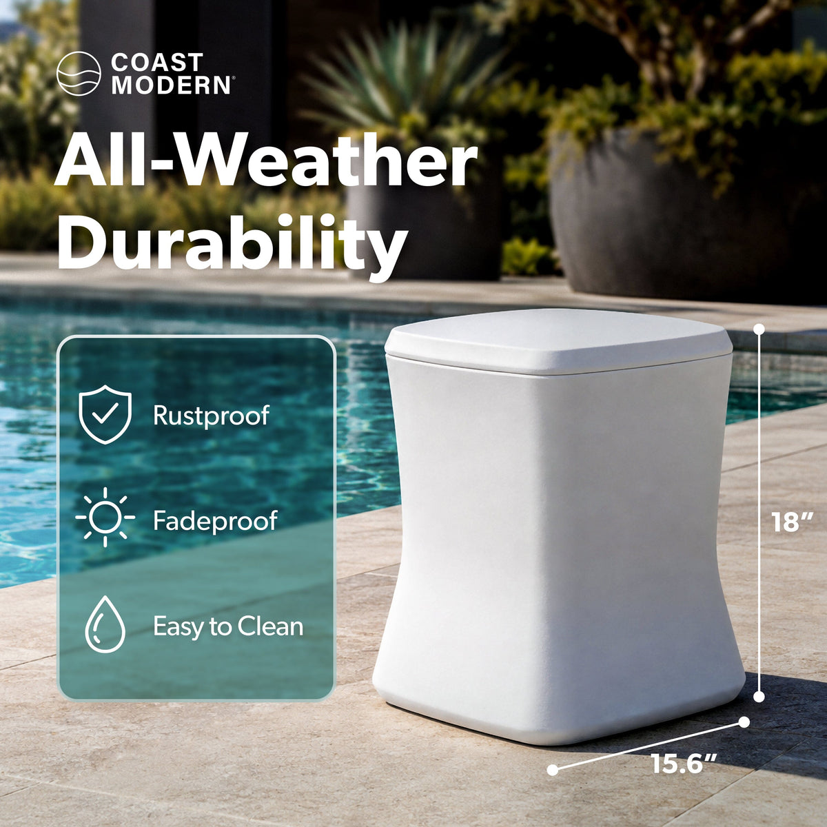 In-Pool Baja Shelf Cooler Table, 25 qt Coast Modern 