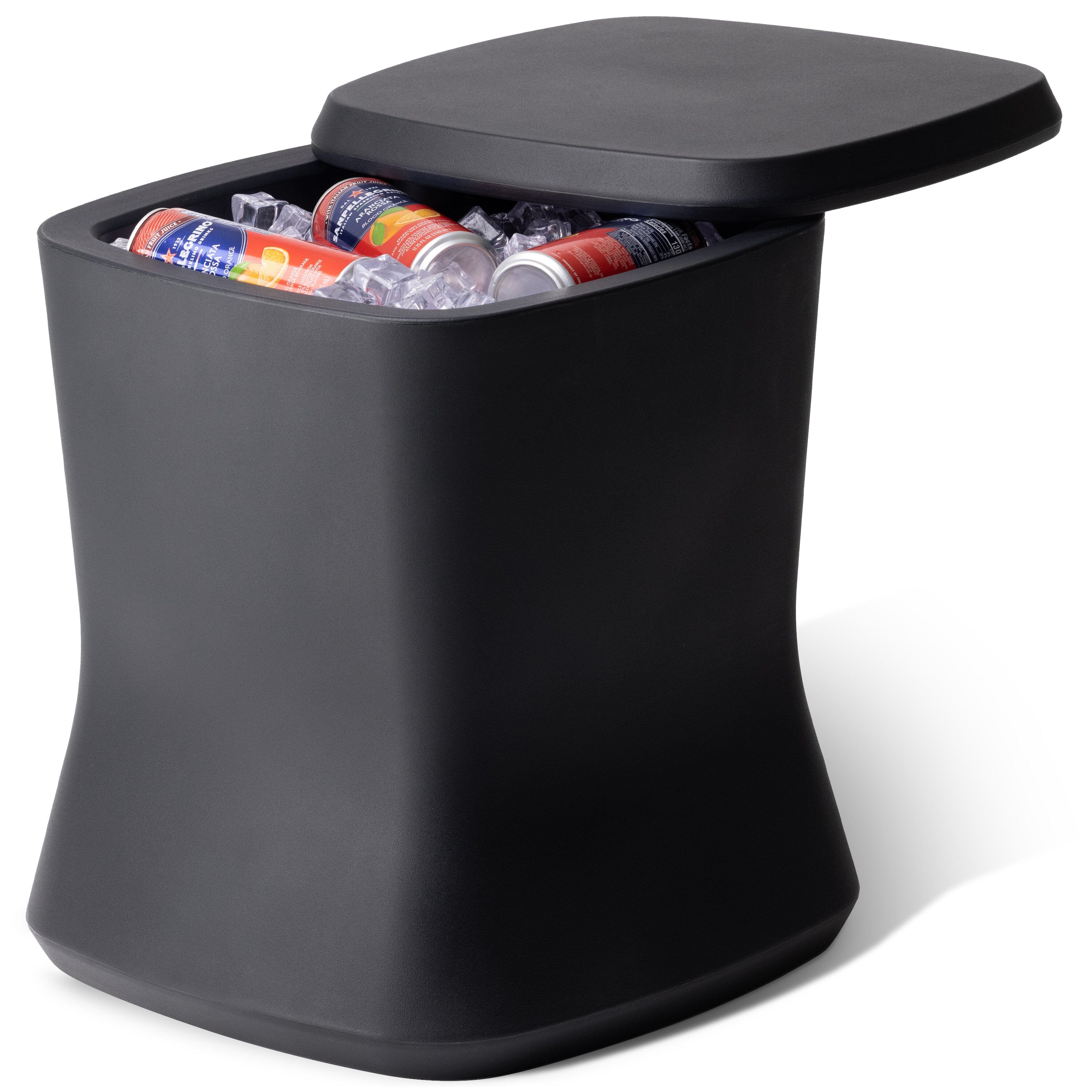 Coast Modern Outdoor Side Table Cooler - 2 in 1 Patio Decor Storage Table & Ice Chest Playgosports.com Black 