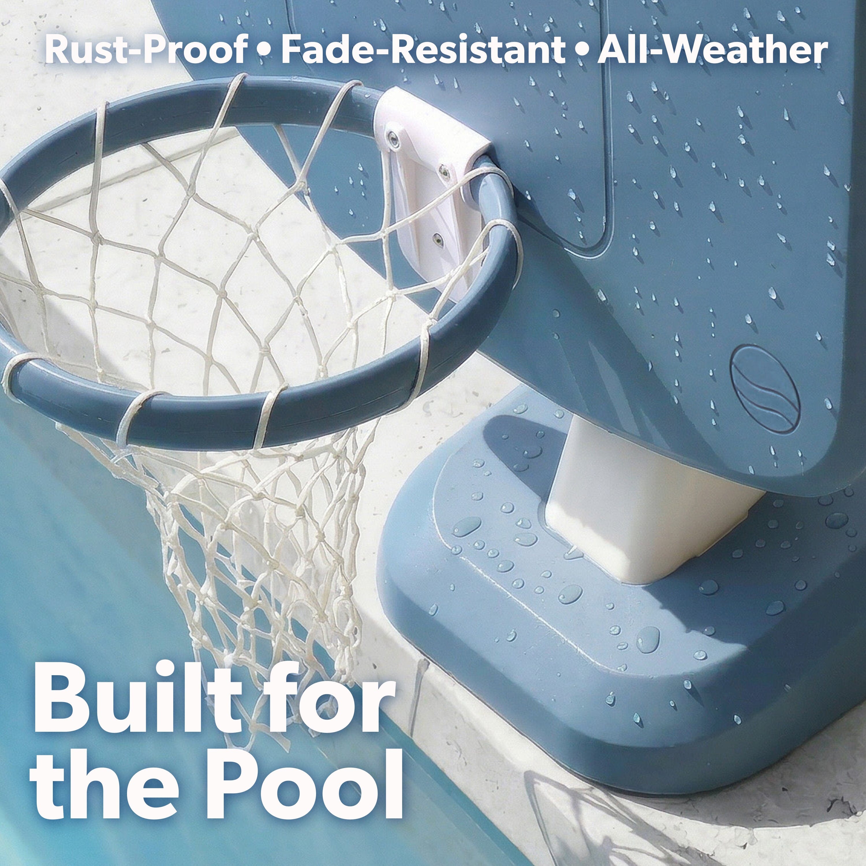 Coast Modern Poolside Basketball Hoop - Premium Outdoor Pool Basketball Hoop with 2 Water Basketballs and Ball Pump Playgosports.com 