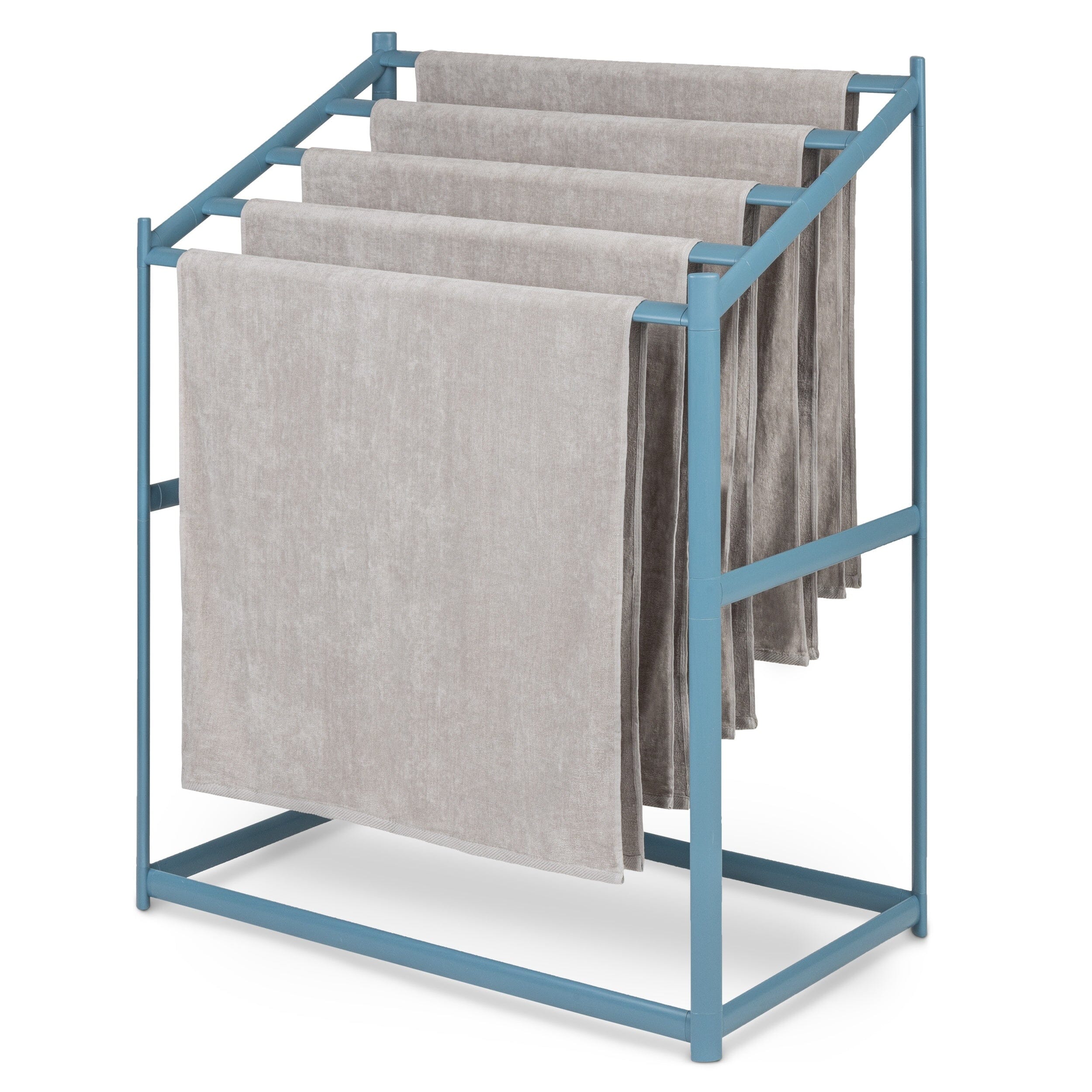 Coast Modern Pool Towel Rack – 5 Beach Towel PVC Drying Rack for Outdoor & Indoor Use - Stone Blue PlayGoSports.com 