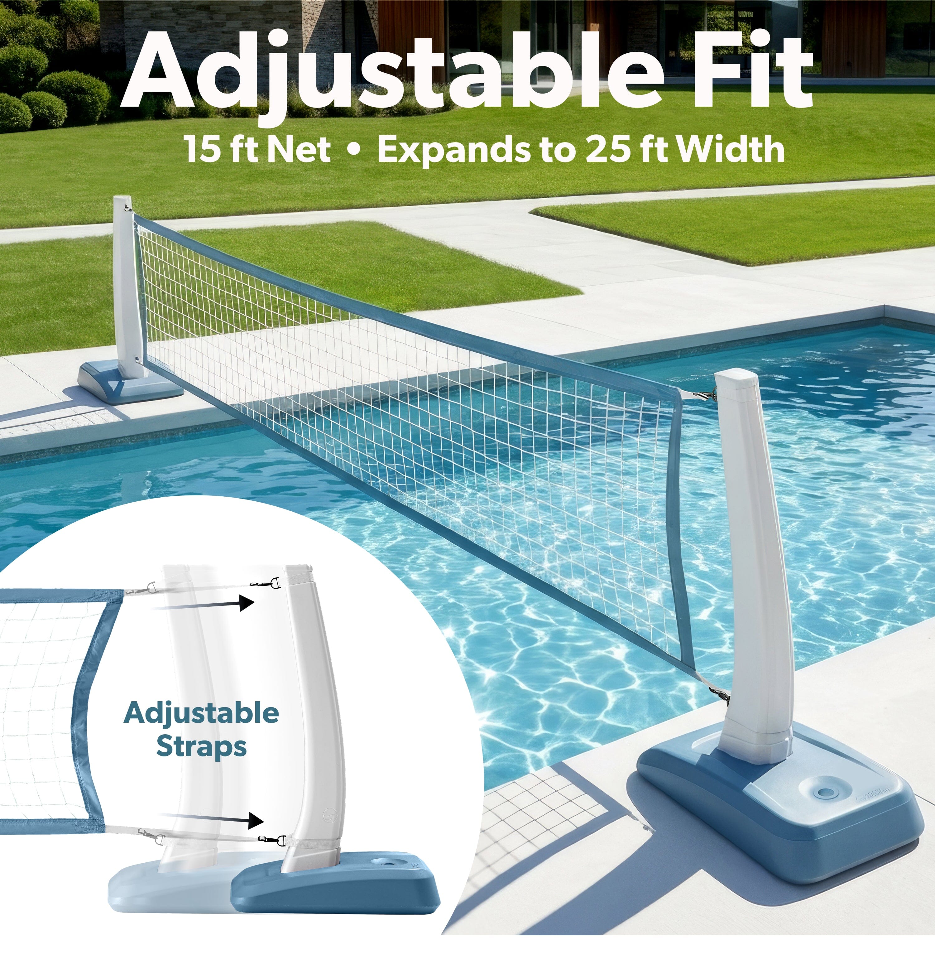 Coast Modern Pool Volleyball Net - Premium Volleyball Pool Game Set for Adults & Family - Accessories Included Playgosports.com 
