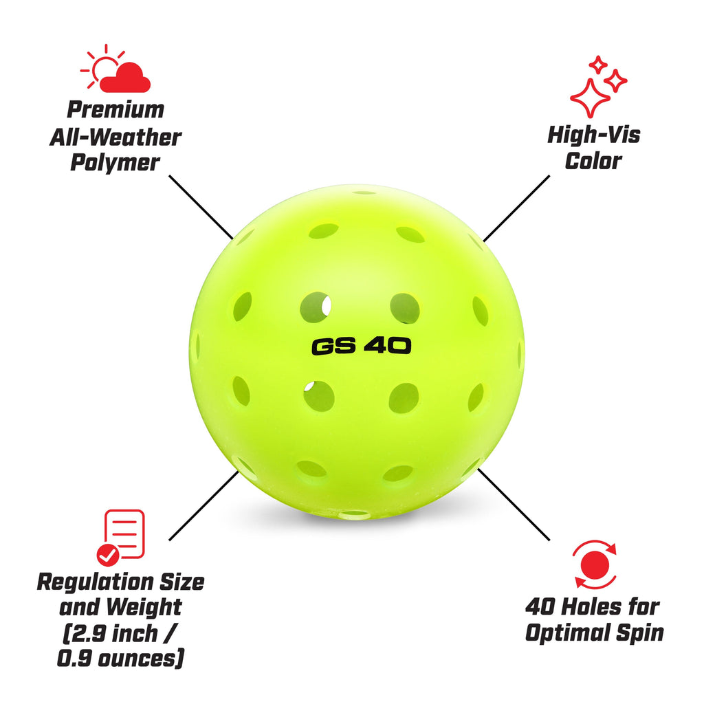 GoSports GS 40 Pickleball Balls - 36 Pack of Regulation USAPA Pickleballs GoSports 