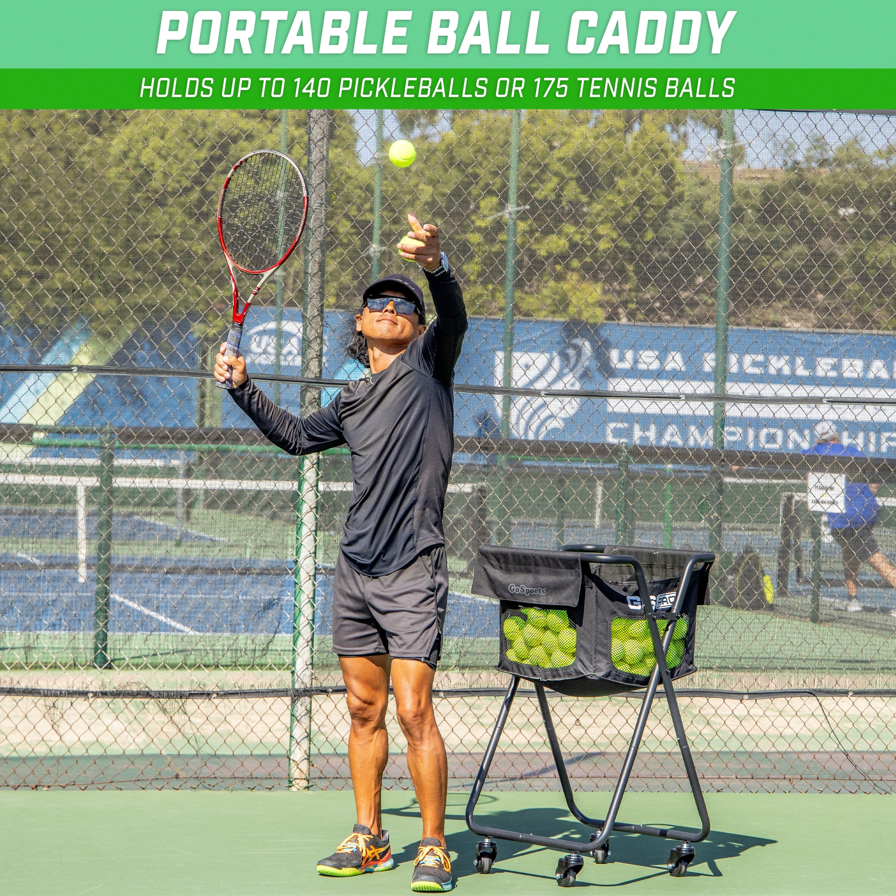 a man holding a tennis racket on a tennis court