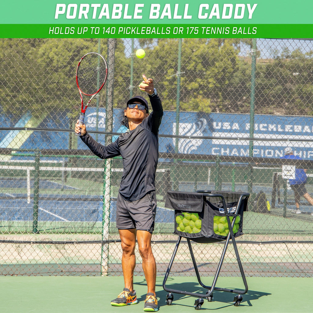 GoSports Ball Caddy with Wheels - Portable Cart holds 140 Pickleballs or 175 Tennis Balls GoSports 