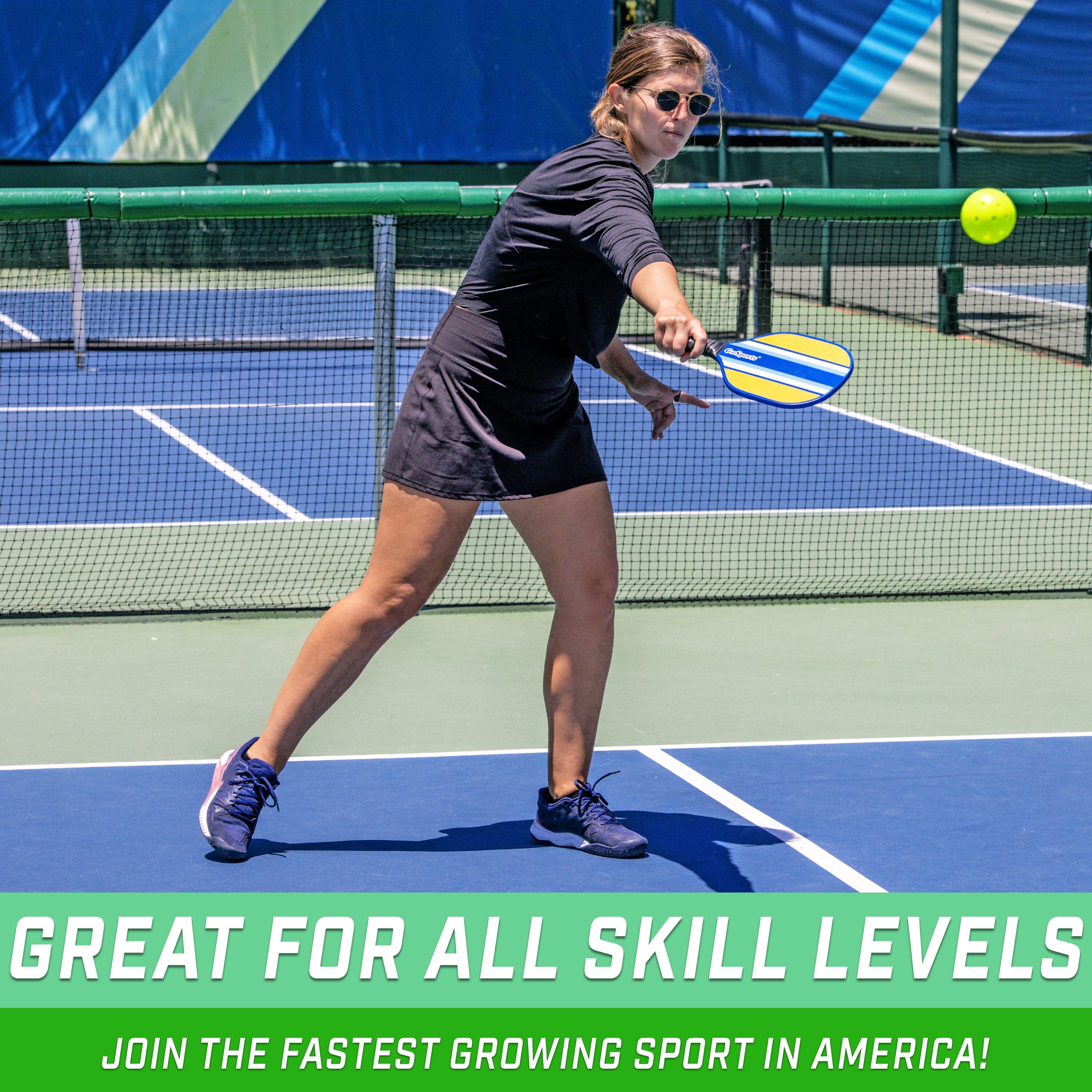 a woman is playing tennis on a court