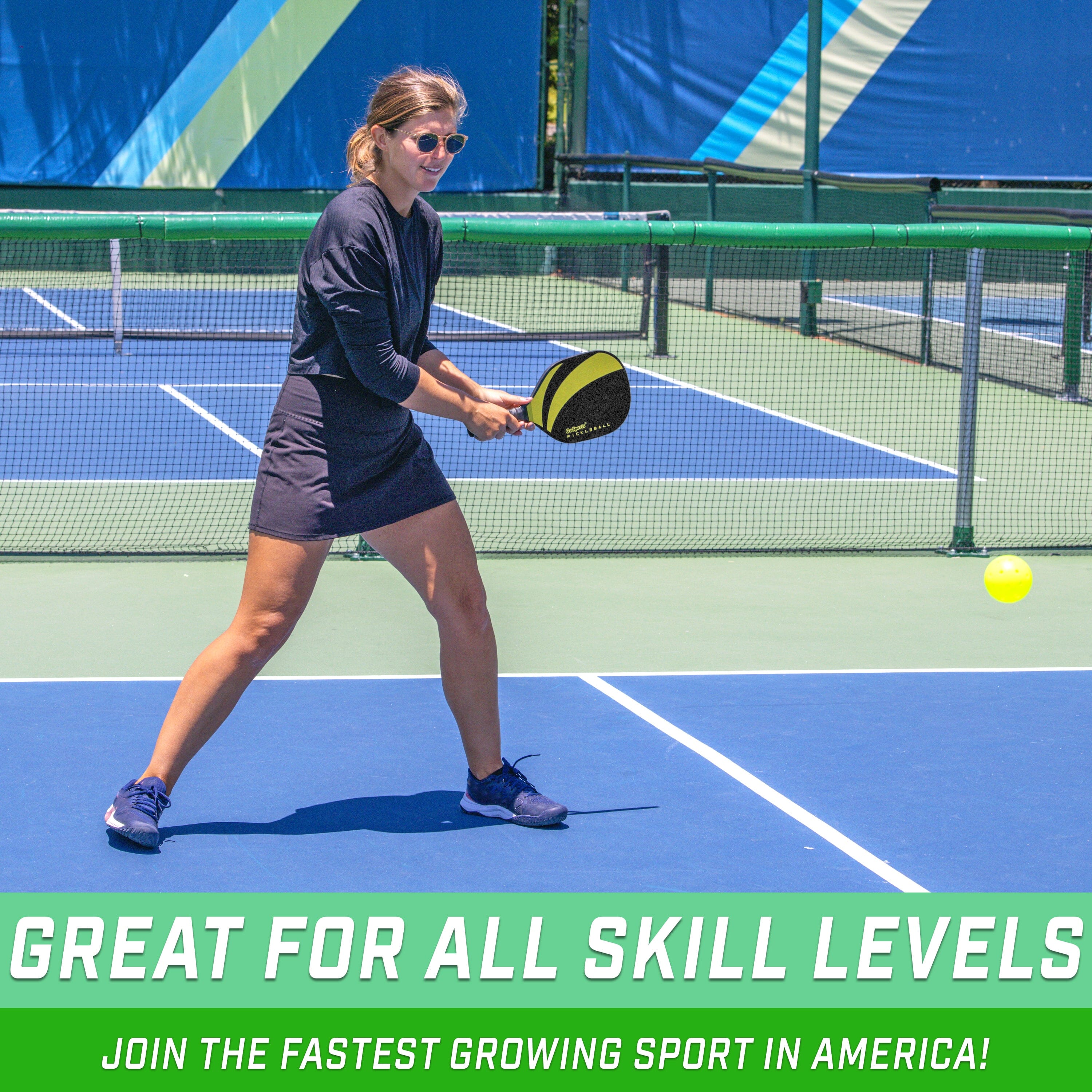 a woman is playing tennis on a court