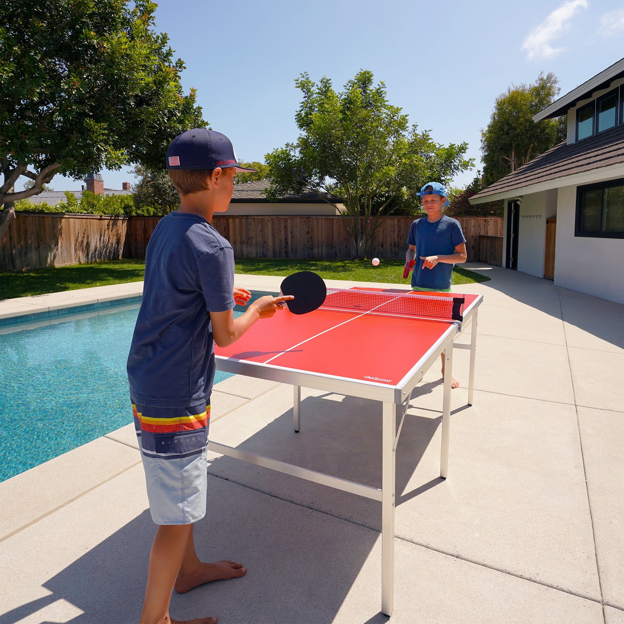 GoSports 6 ft x 3 ft Mid-size Table Tennis Game - Red GoSports 