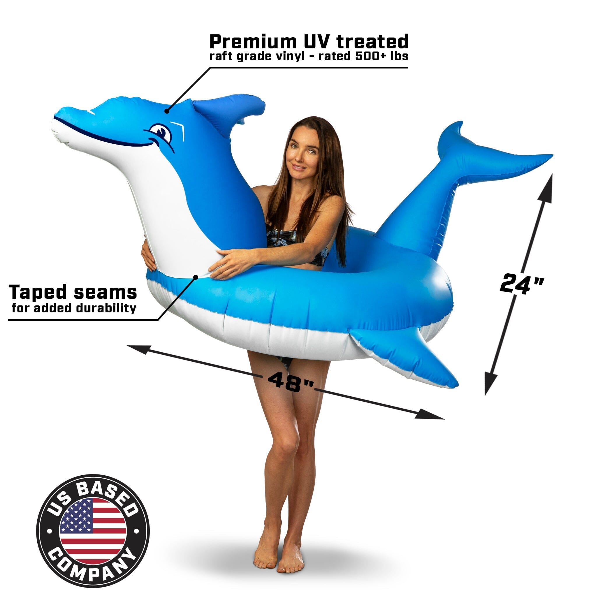 GoFloats Party Tube Inflatable Raft - Dolphin GoFloats 