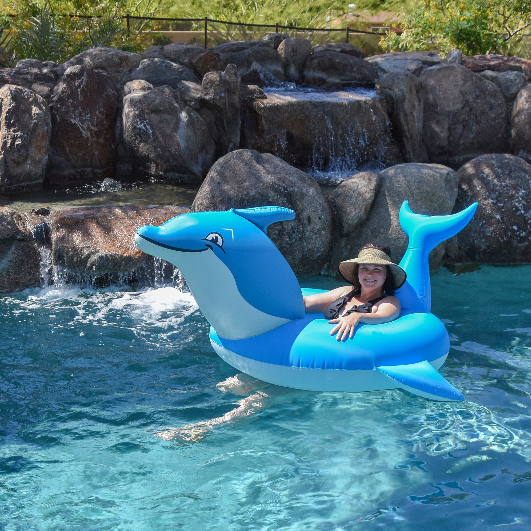 GoFloats Party Tube Inflatable Raft - Dolphin GoFloats 