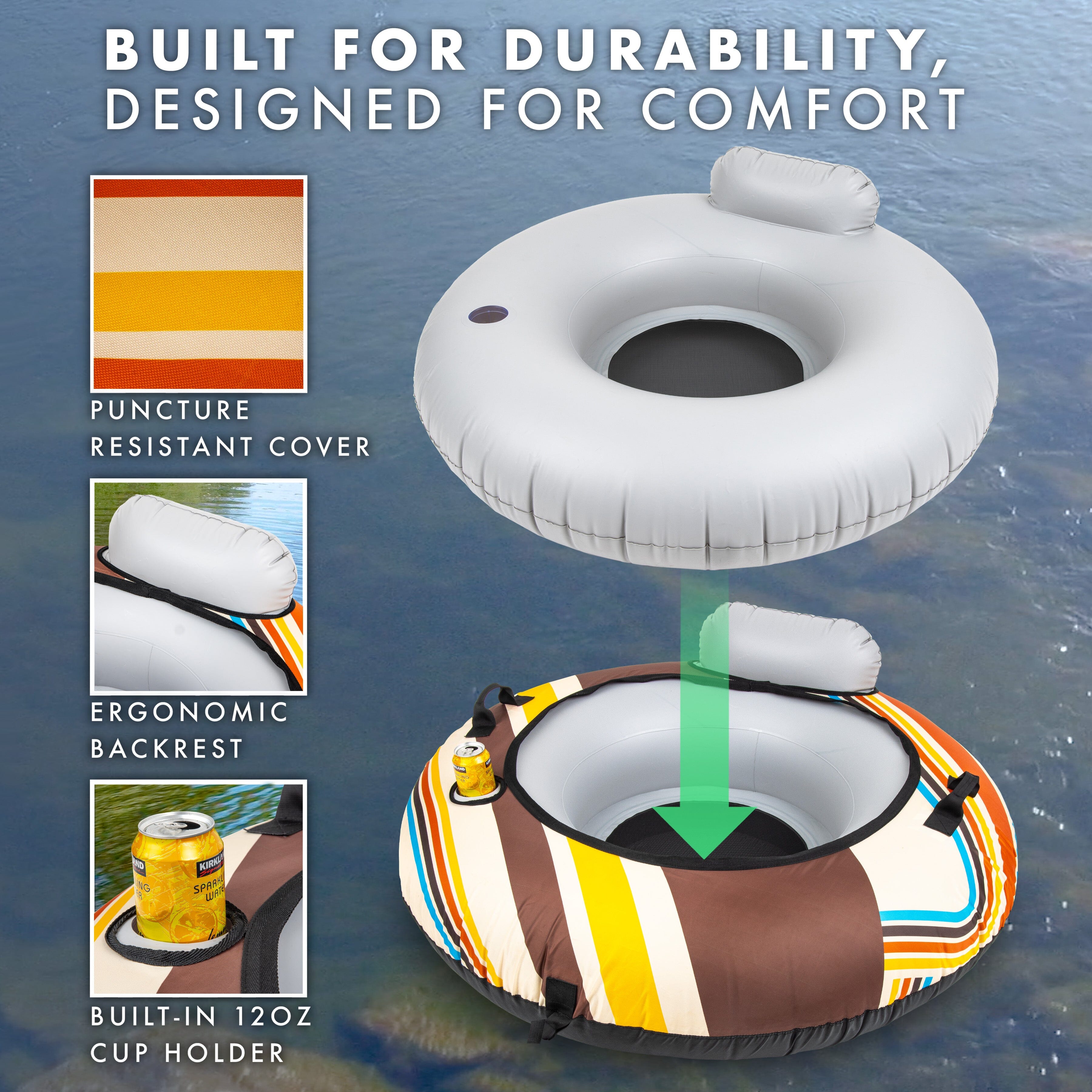 GoSports WOVN River Tube with Premium Canvas Cover - Heavy Duty Float for Rivers, Lakes, & Pools - Drifter GoSports 