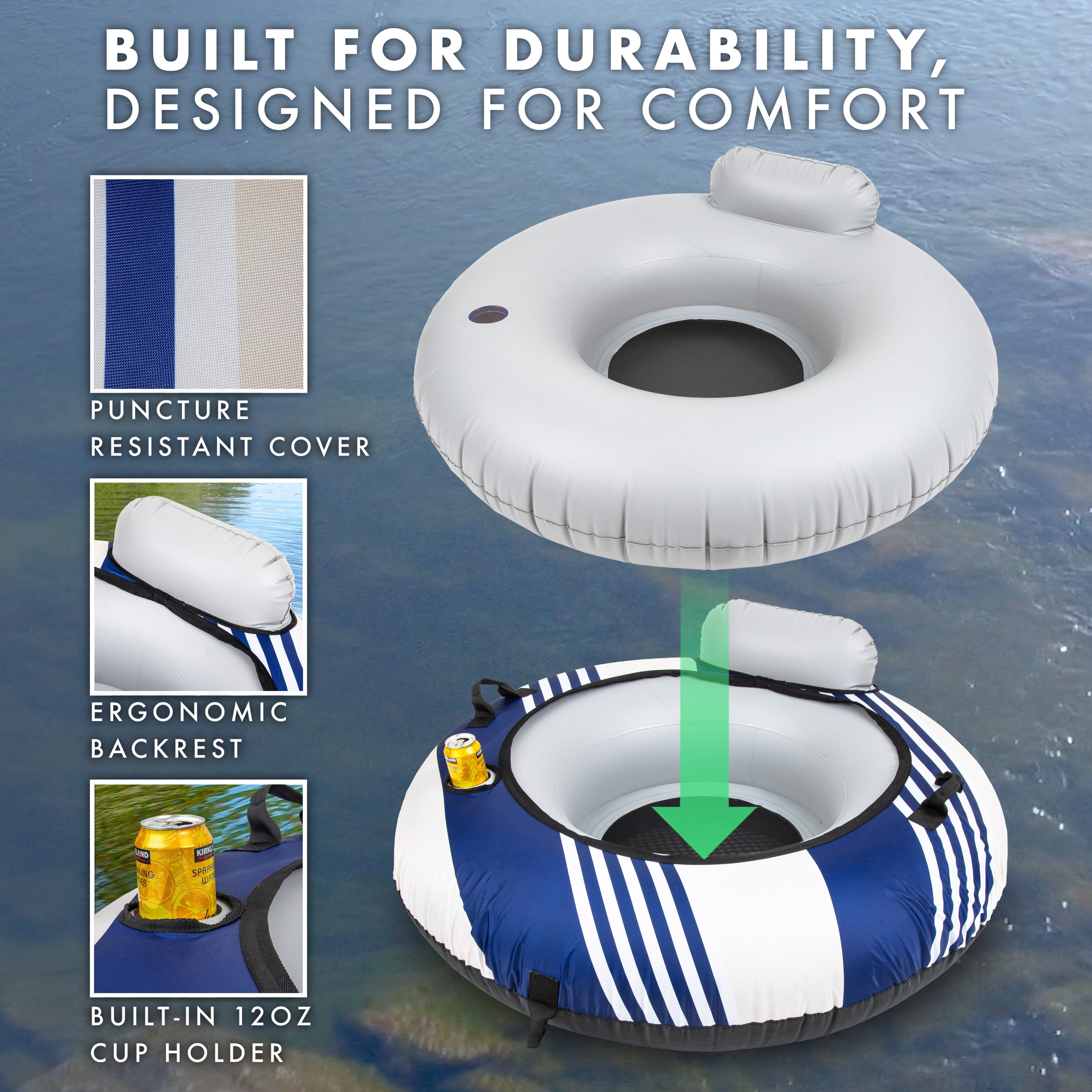GoSports WOVN River Tube with Premium Canvas Cover - Heavy Duty Float for Rivers, Lakes, & Pools - Lido GoSports 