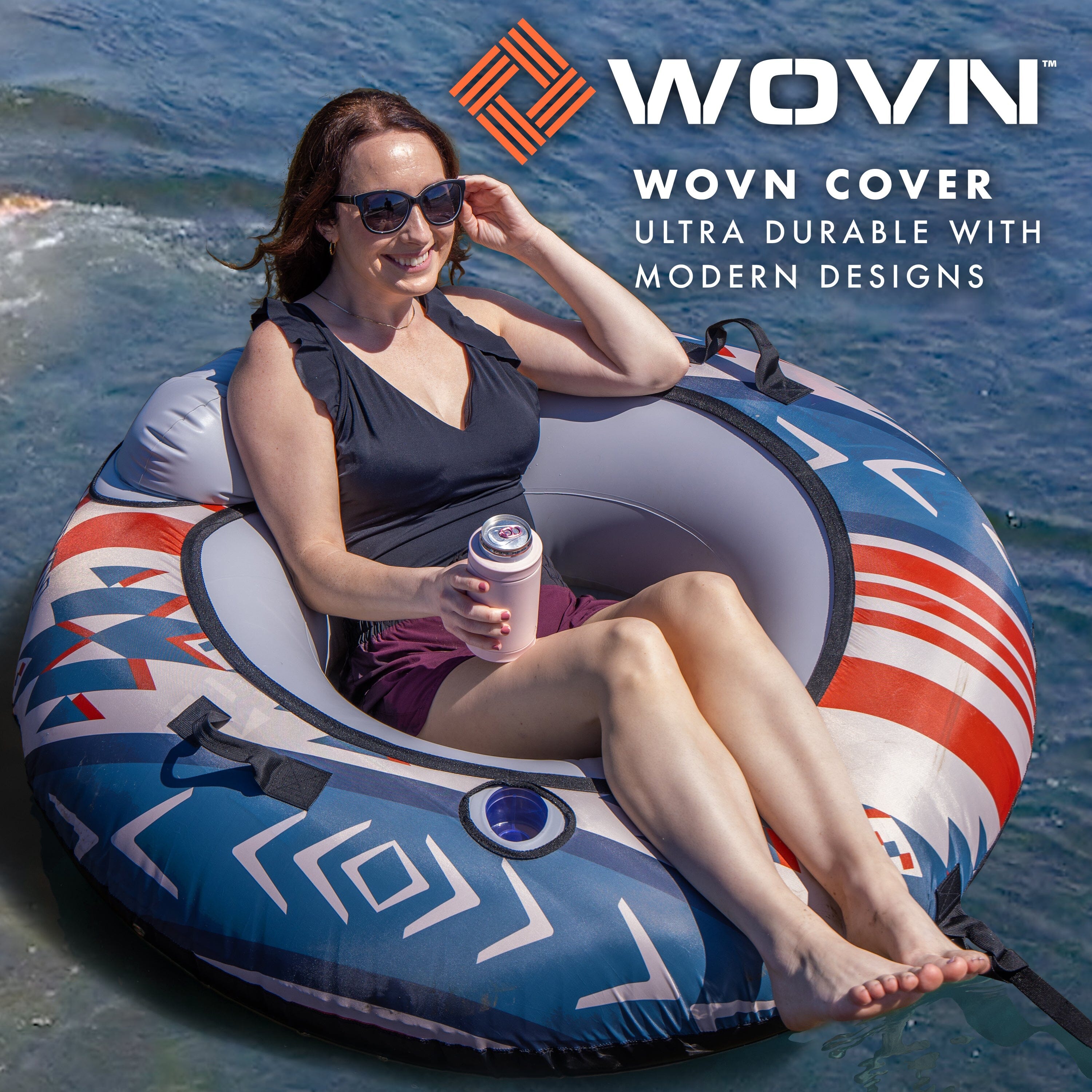 GoSports WOVN River Tube with Premium Canvas Cover - Heavy Duty Float for Rivers, Lakes, & Pools - Mesa GoSports 