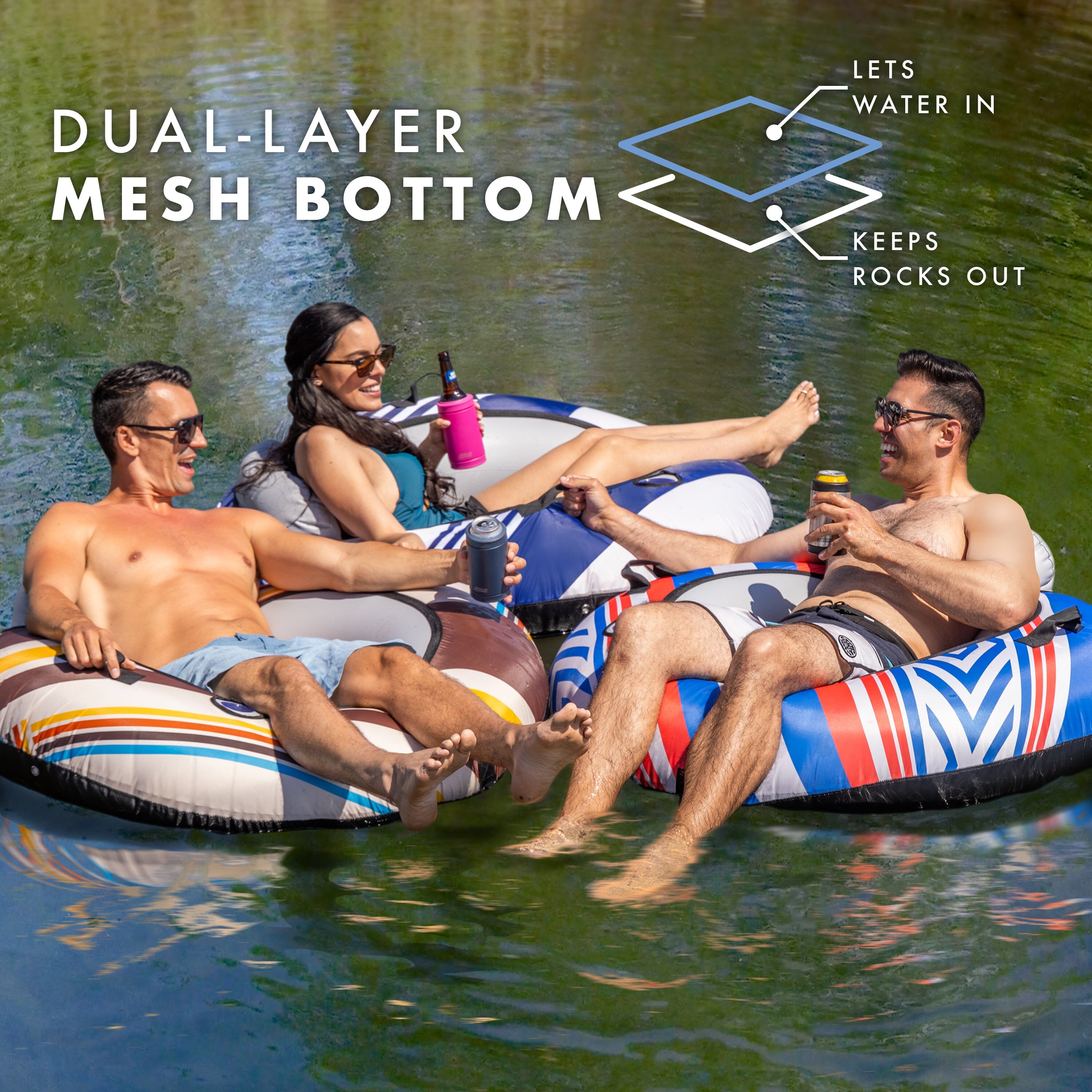 GoSports WOVN River Tube with Premium Canvas Cover - Heavy Duty Float for Rivers, Lakes, & Pools - Mesa GoSports 