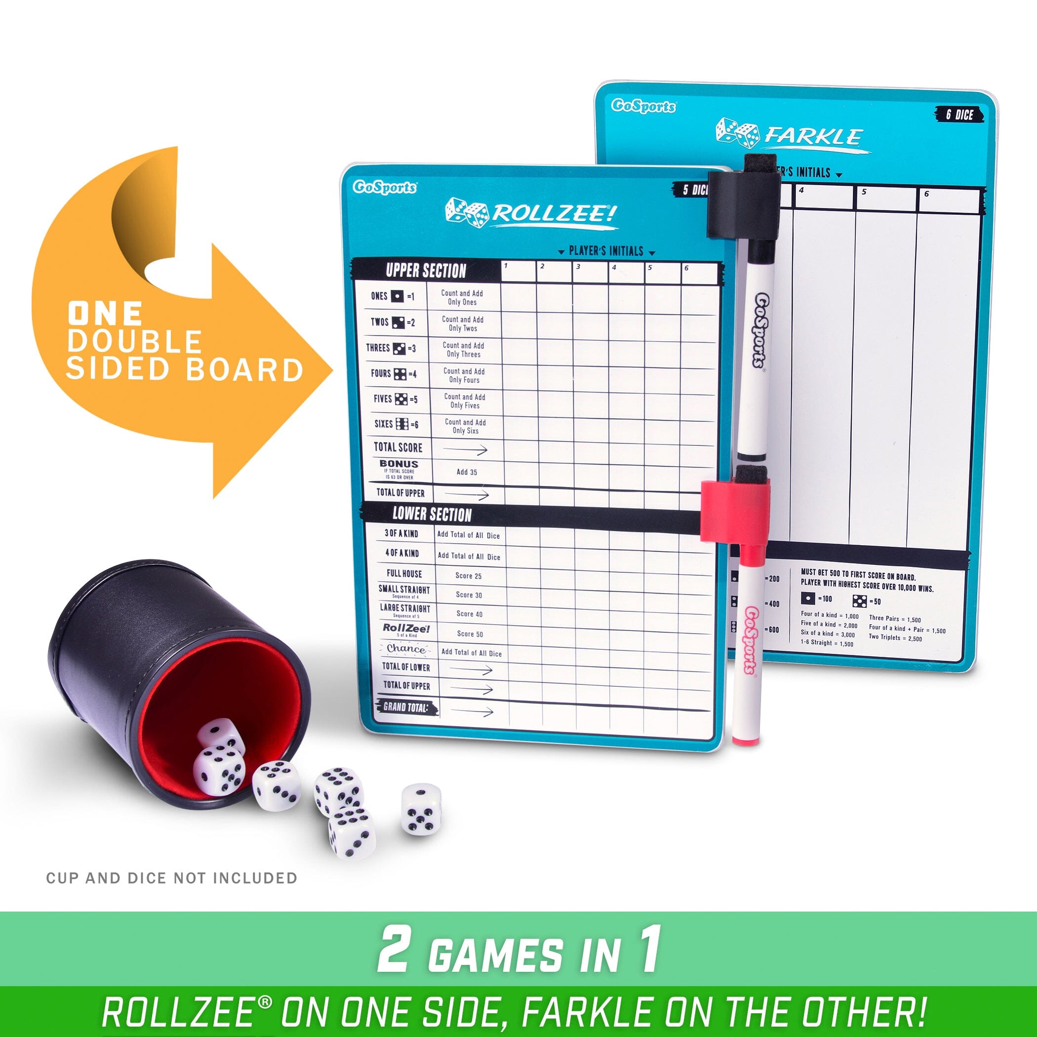 GoSports Dry-Erase Rollzee and Farkle Scoreboard Scoreboard GoSports 