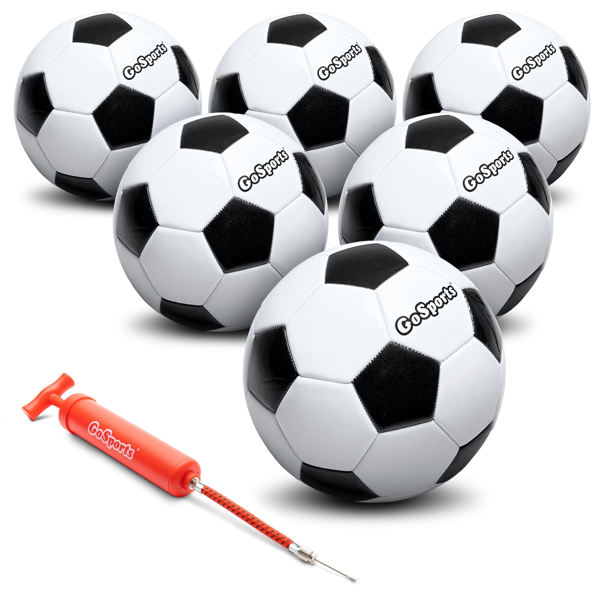 GoSports Classic Soccer Ball - Durable Training and Match Ball for Practice & Recreation Soccer Ball GoSports 3 6 Pack 