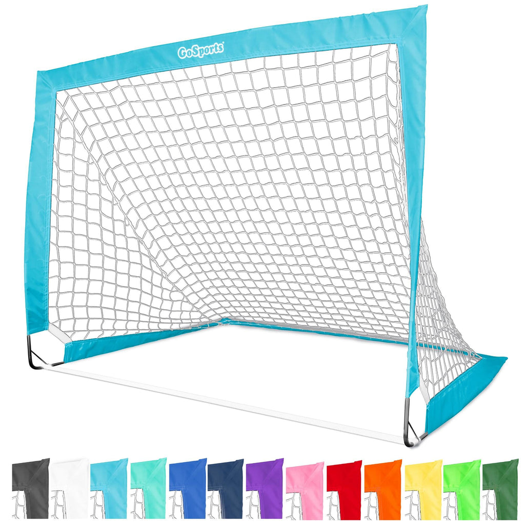 GoSports Team Tone 4 ft x 3 ft Portable Soccer Goal for Kids - Pop Up Net for Backyard - Light Blue GoSports 