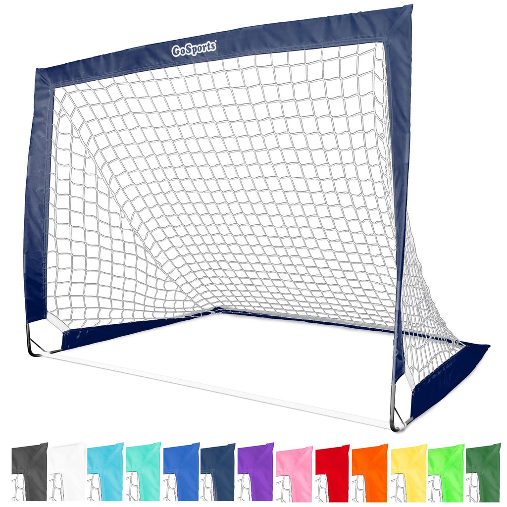 GoSports Team Tone 4 ft x 3 ft Portable Soccer Goal for Kids - Pop Up Net for Backyard - Navy GoSports 