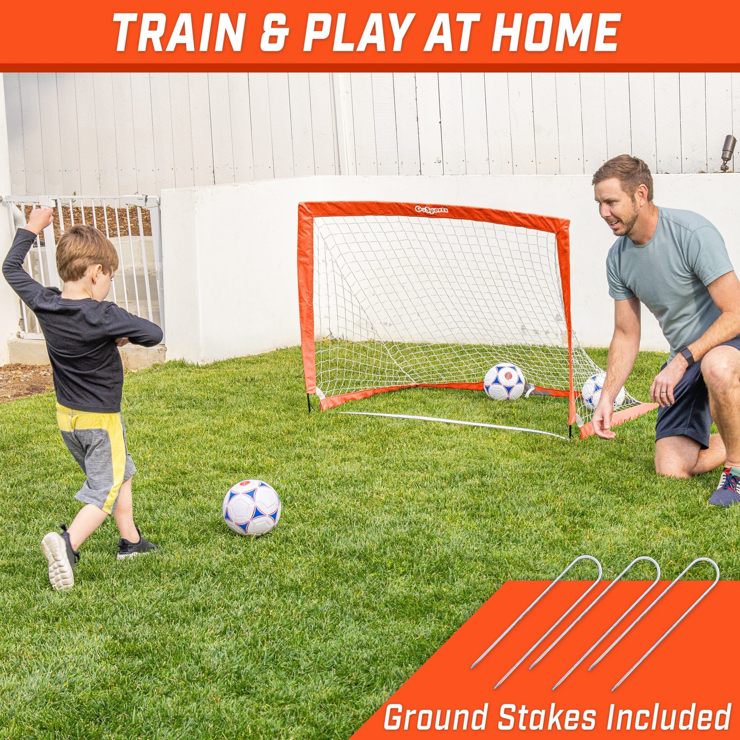 GoSports Team Tone 4 ft x 3 ft Portable Soccer Goal for Kids - Pop Up Net for Backyard - Red GoSports 