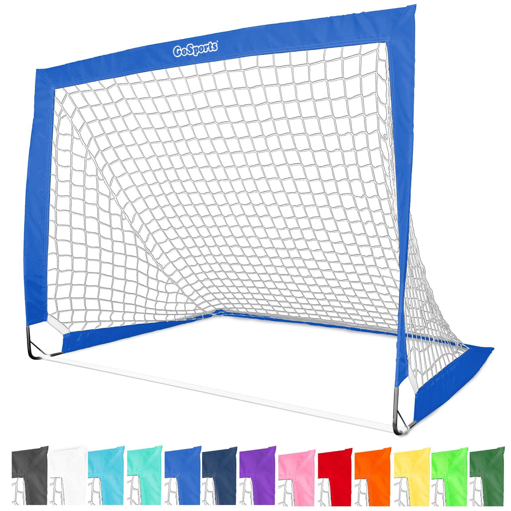 GoSports Team Tone 4 ft x 3 ft Portable Soccer Goal for Kids - Pop Up Net for Backyard - Royal Blue GoSports 